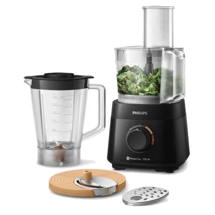 Buy Philips viva food processor, 750 watts,1. 5 liters, hr7301/90 - black in Kuwait