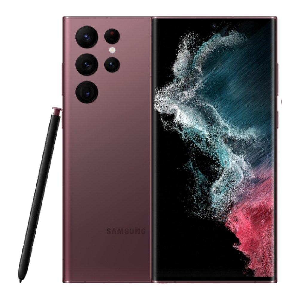 Buy Samsung galaxy s22 ultra 5g 256gb phone - burgundy in Saudi Arabia