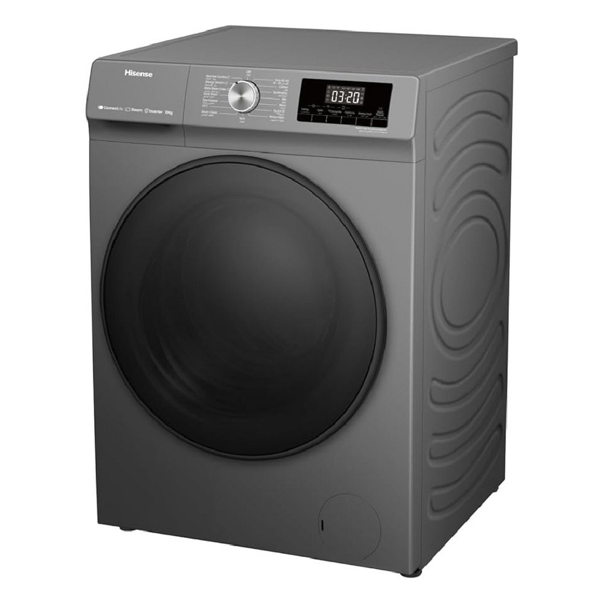 HISENSE Front Load Washing Machine,10Kg Washing Capacity, WFQA1014EVJMWT - Silver