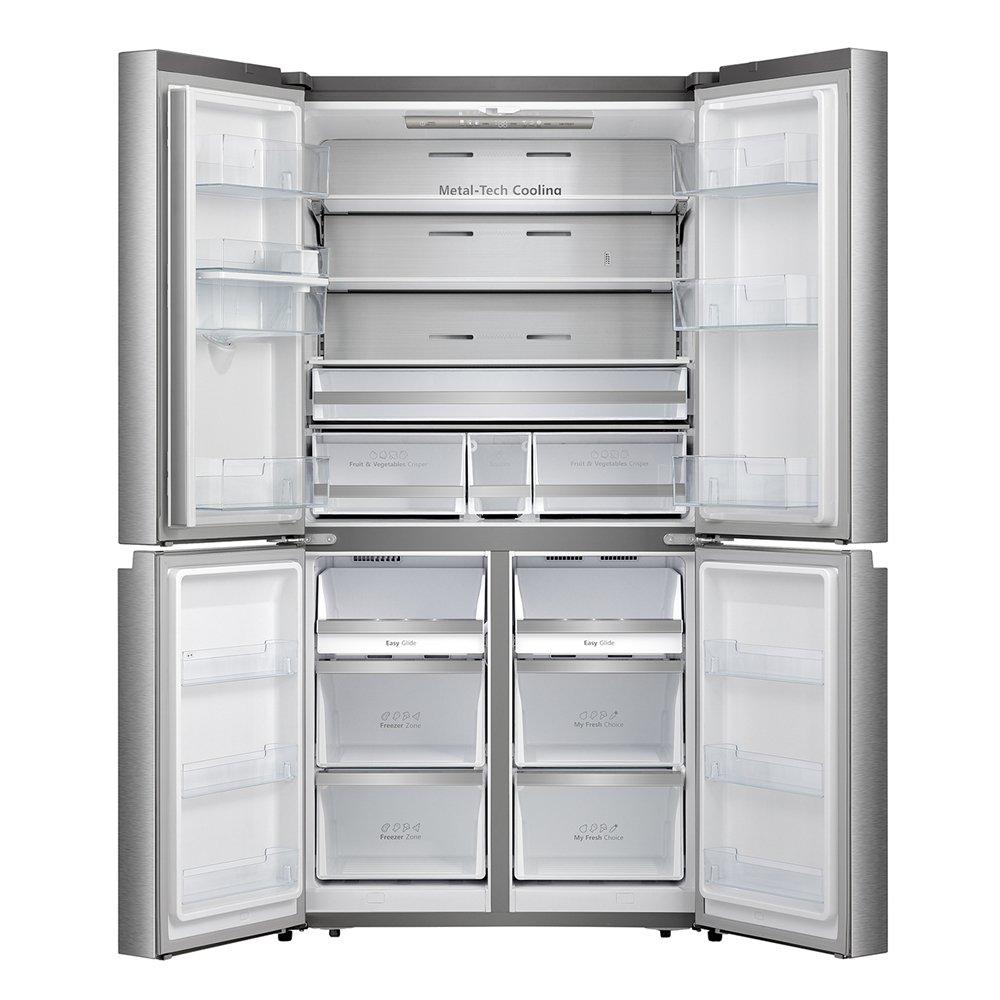 ثلاجة بأربعة أبواب عاكسة من هايسنس, 26.5 قدم مكعب, بسعة 749 لتر, RQ749N4ASU – فضي