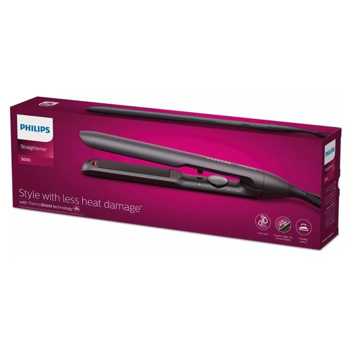 Philips 5000 Series Hair Straightener with Heat Protection and Ionic Care, 12 Heat Settings, BHS510/03 - Black