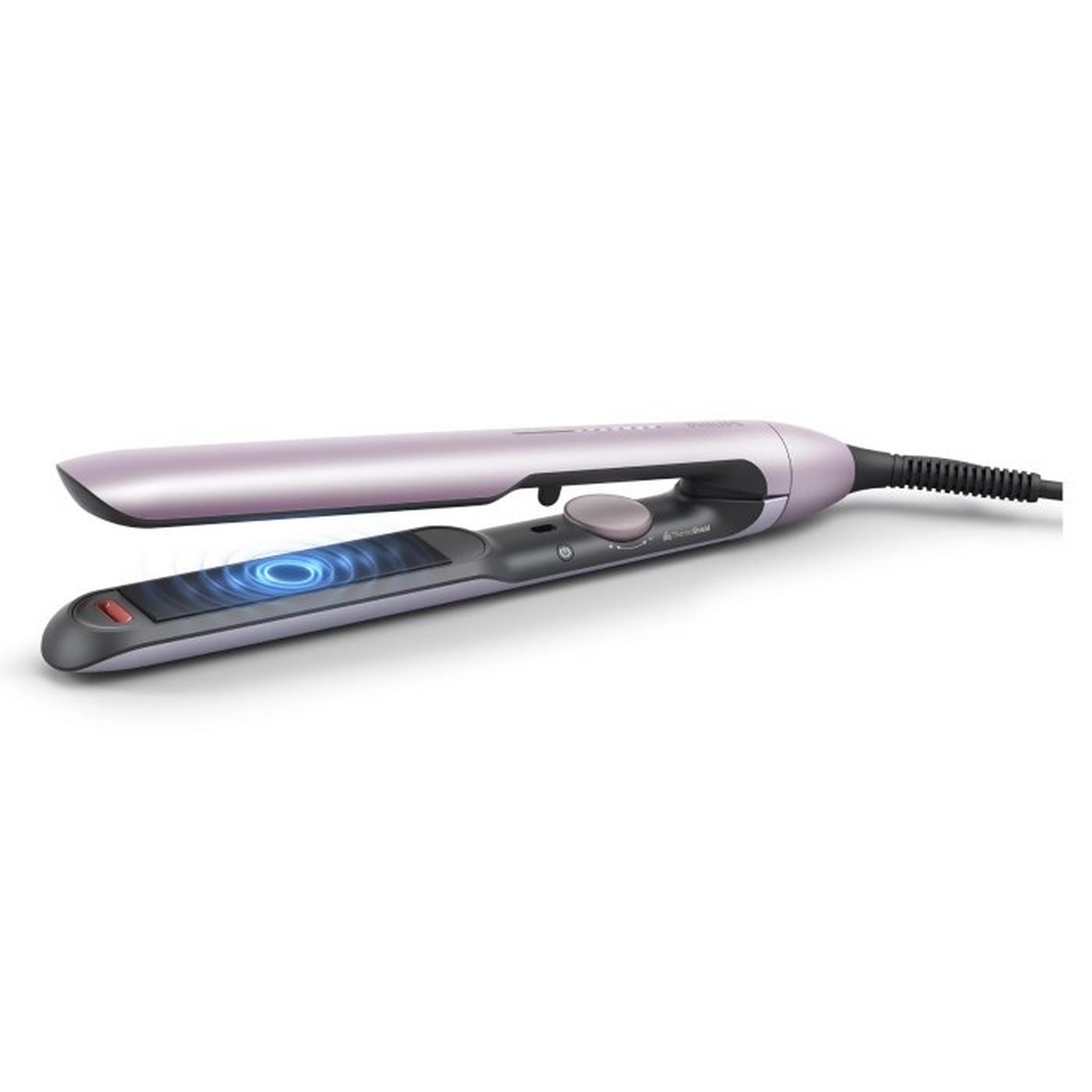 Philips 5000 Series Hair Straightener with Heat Protection and 2X Ionic Care, 12 Heat Settings, BHS530/03 - Metallic Pink