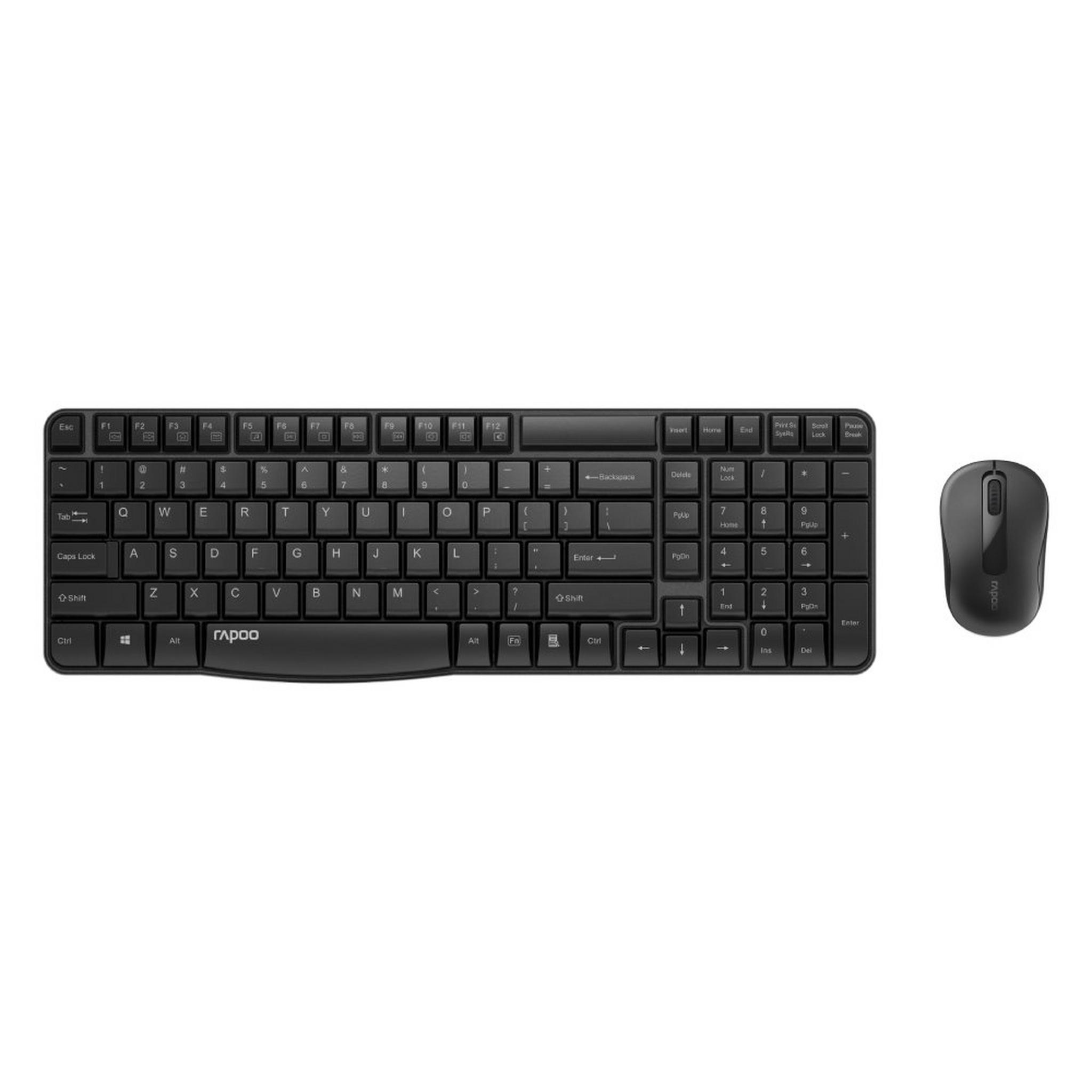 Rapoo X1800s Combo (Keyboard + Mouse) Wireless Black (Arabic/English)