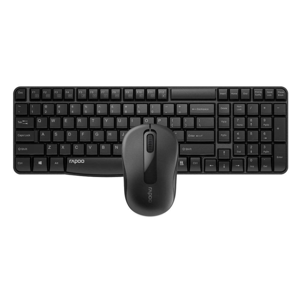 مجموعة (لوحة مفاتيح + ماوس) من رابوو اكس1800اس أسود (عربي / إنجليزي)