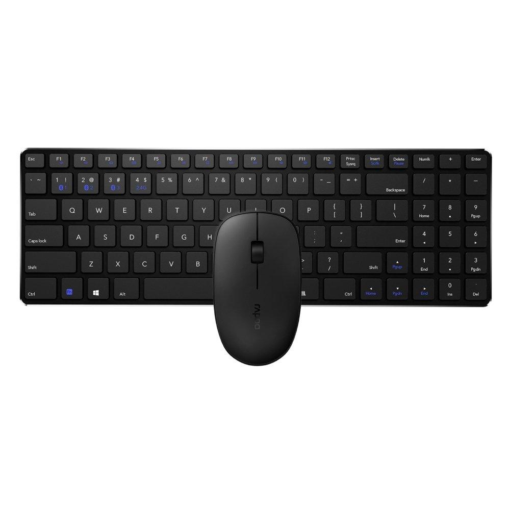 Rapoo 9300M Combo (Keyboard + Mouse) Ultra -Slim Black (Arabic/English)