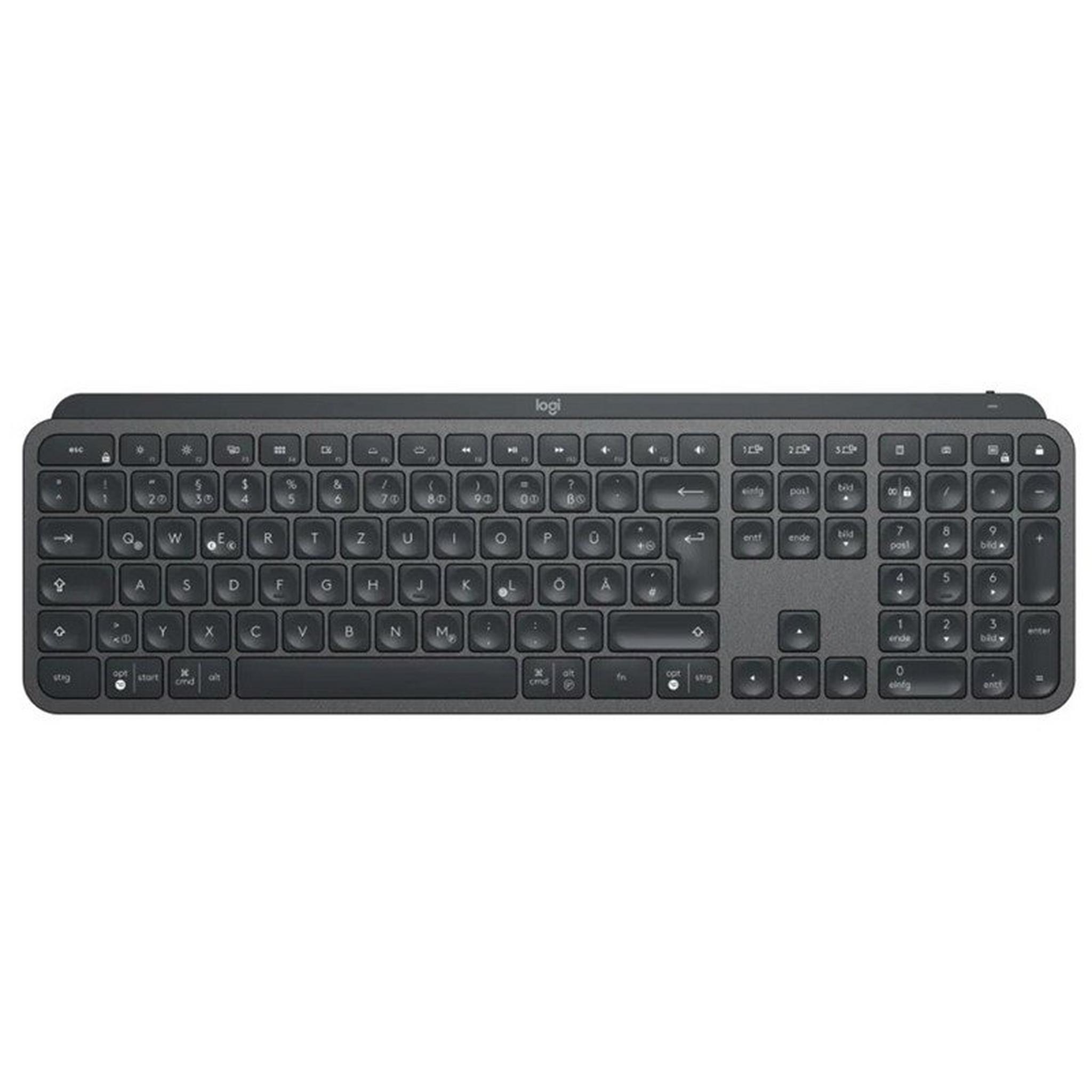 Logitech MX Keys Advanced Wireless Illuminated Arabic Keyboard With Numeric Pad - Graphite