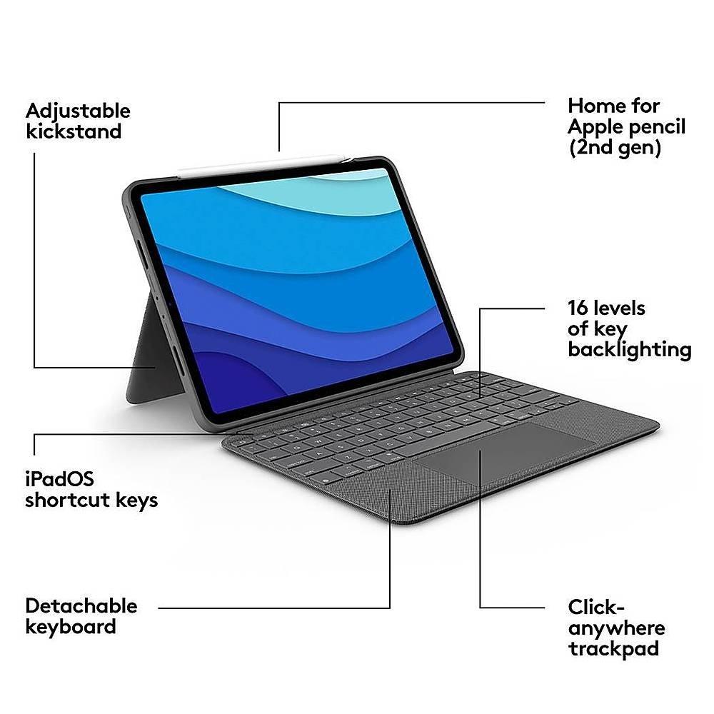 Logitech Combo Touch iPad Pro 12.9 (5th Generation) Detachable Backlit