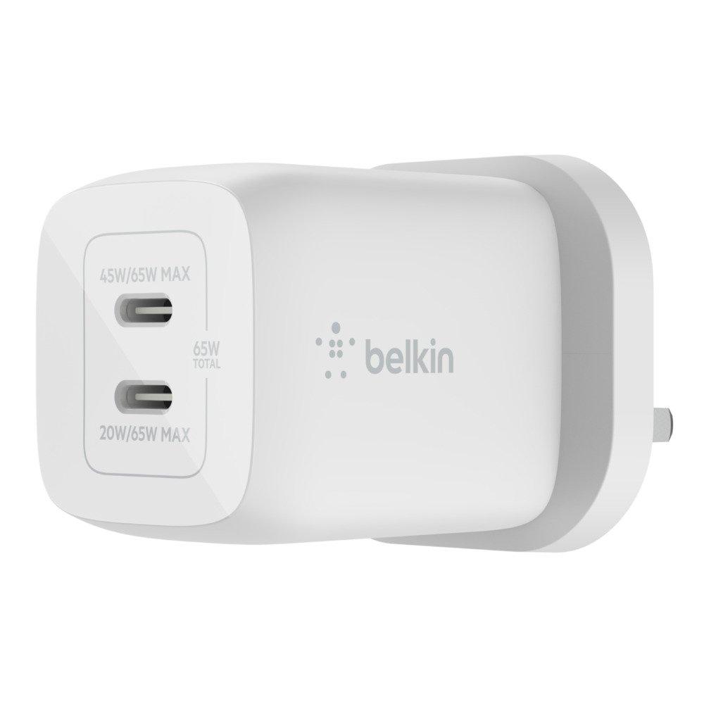Buy Belkin dual usb-c gan wall charger with pps 65w in Kuwait