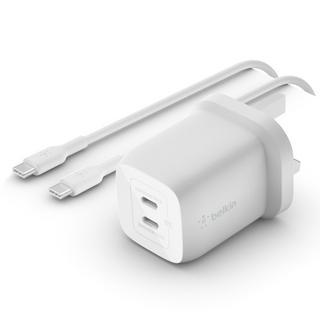 Buy Belkin dual usb-c gan wall charger with pps 65w + usb-c to usb-c cable - 2m in Kuwait