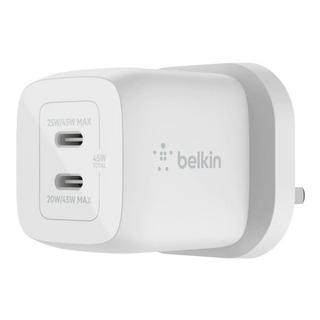 Buy Belkin dual usb-c 45w wall charger with ppa - white in Kuwait