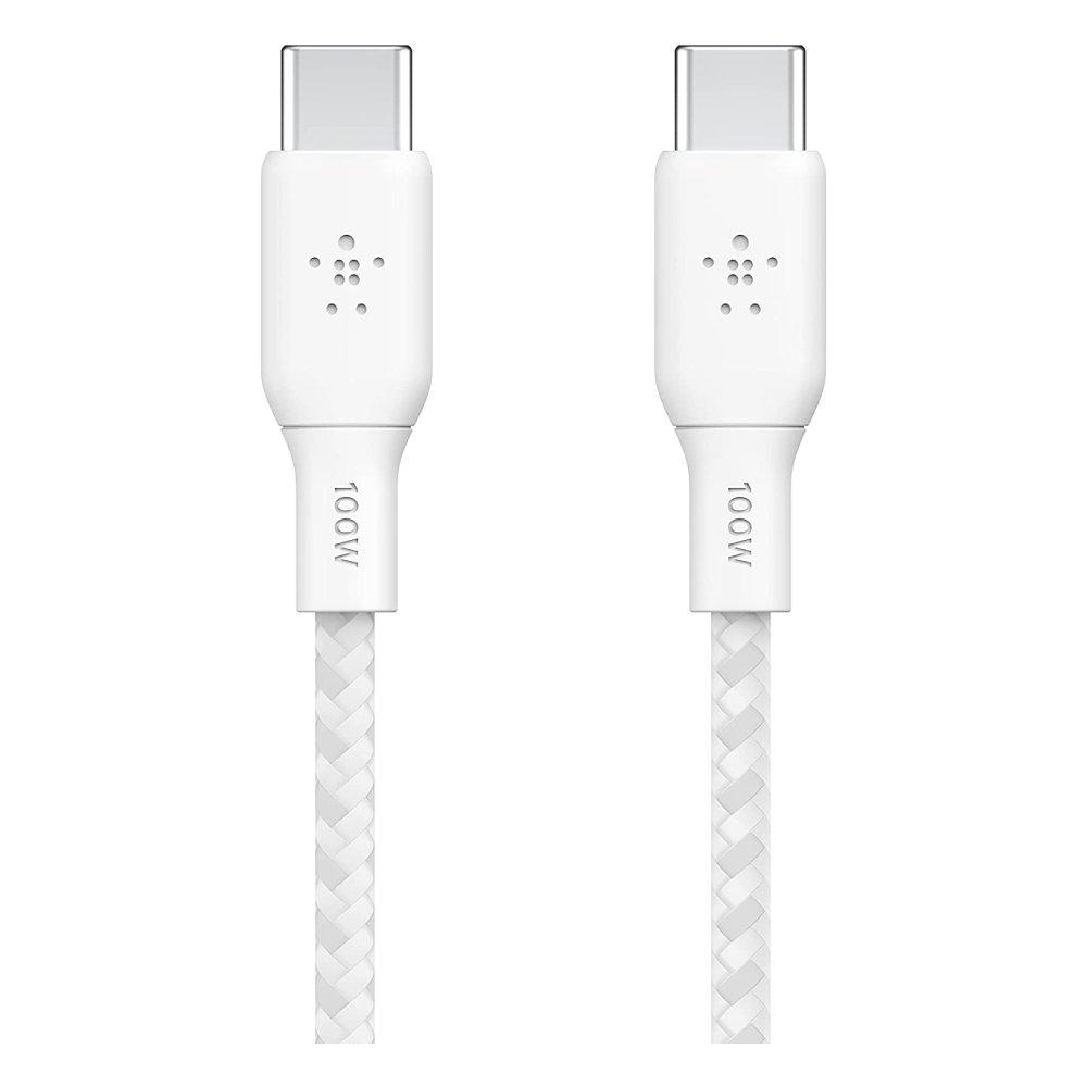 Belkin Braided USB-C to C Cable 2 Meter 100W  White