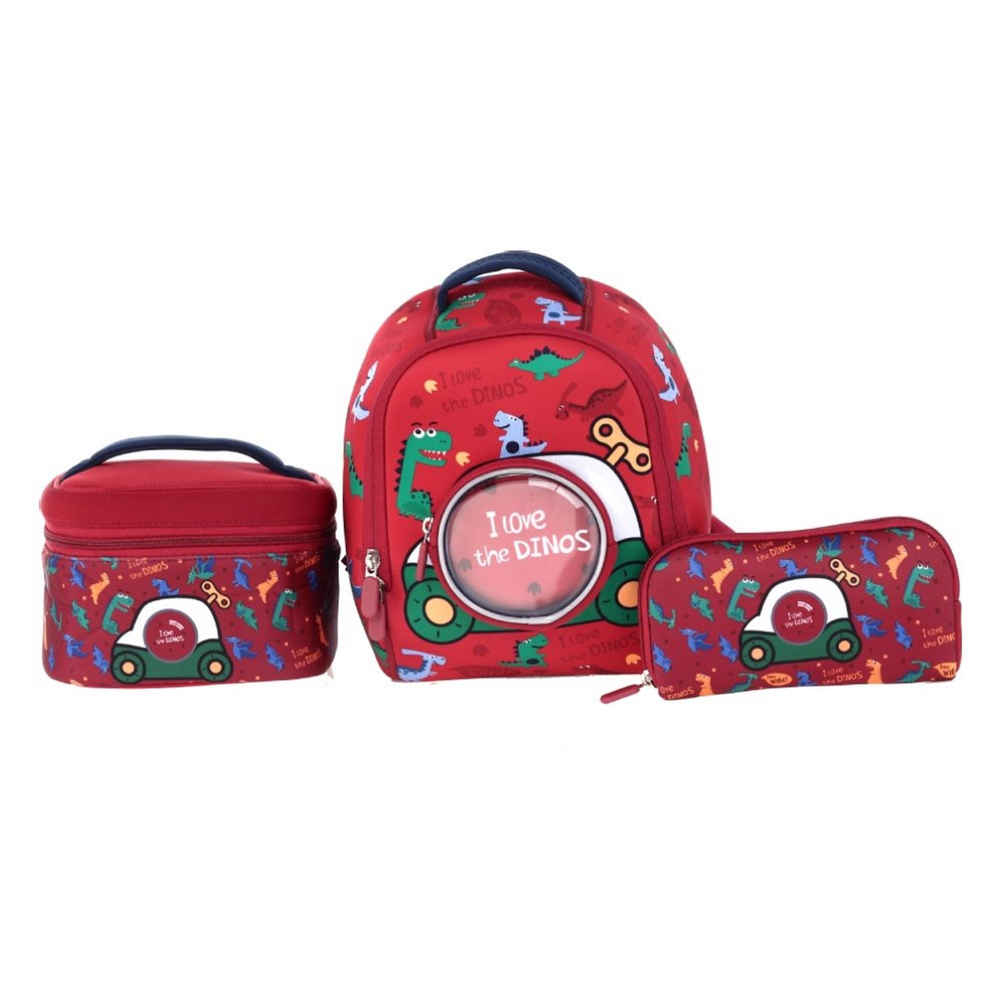 EQ Kids 3in1 Dino Small Backpack - Red