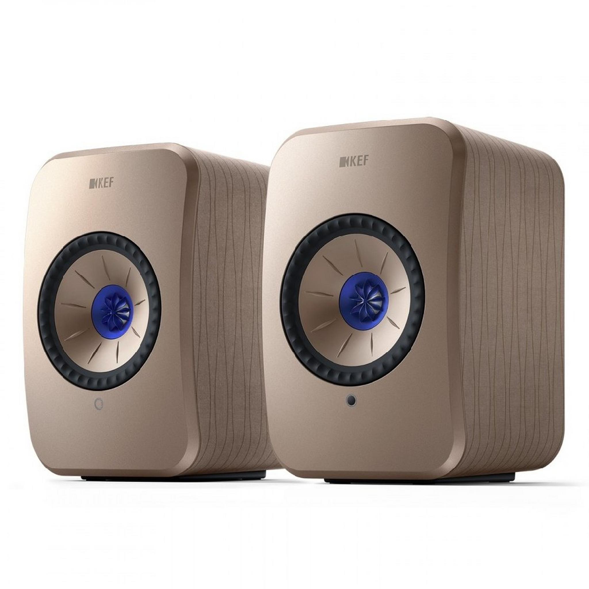 KEF LSX-11 Wireless Active HiFi Speakers, 200W, SP4041DB (UK) - Gold