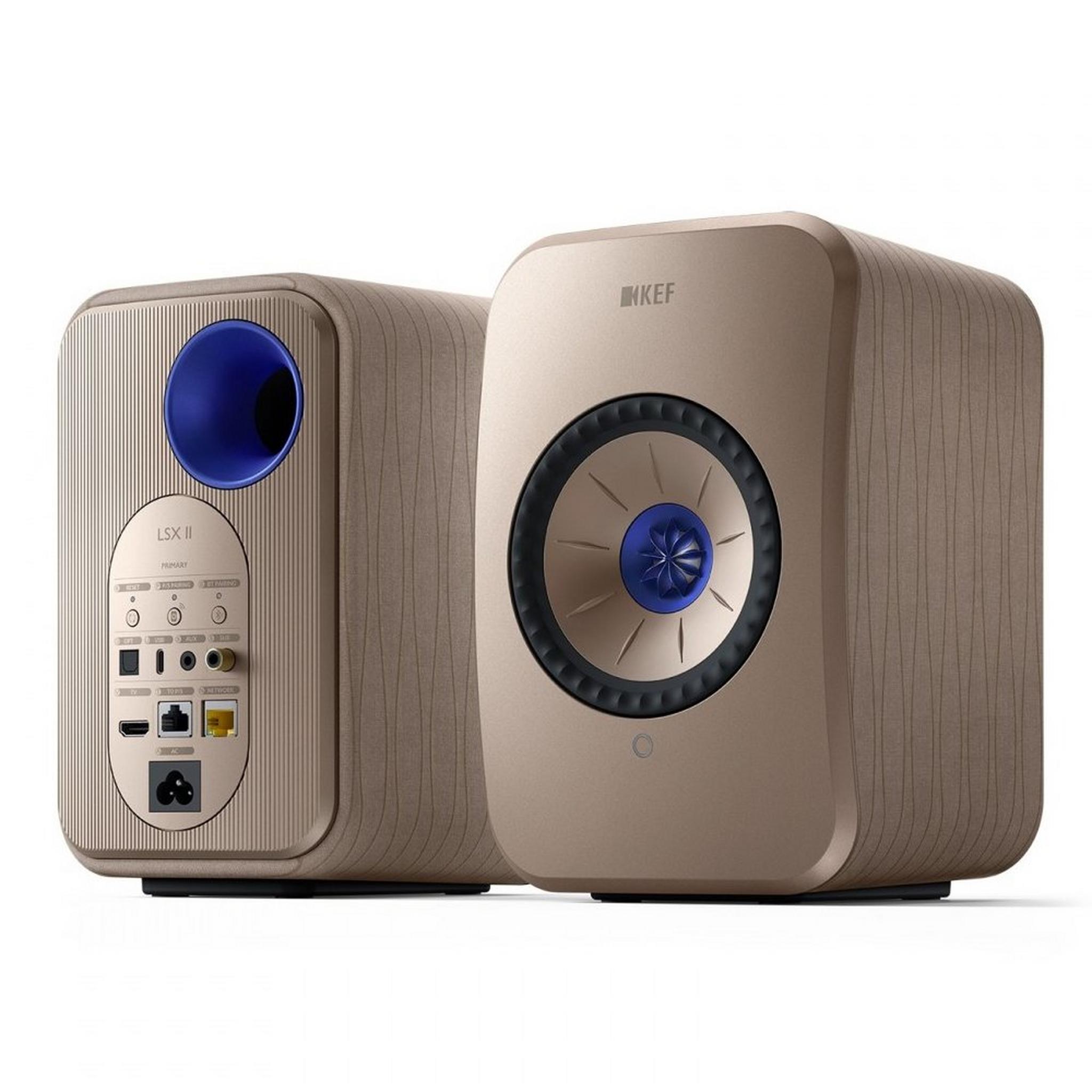 KEF LSX-11 Wireless Active HiFi Speakers, 200W, SP4041DB (UK) - Gold