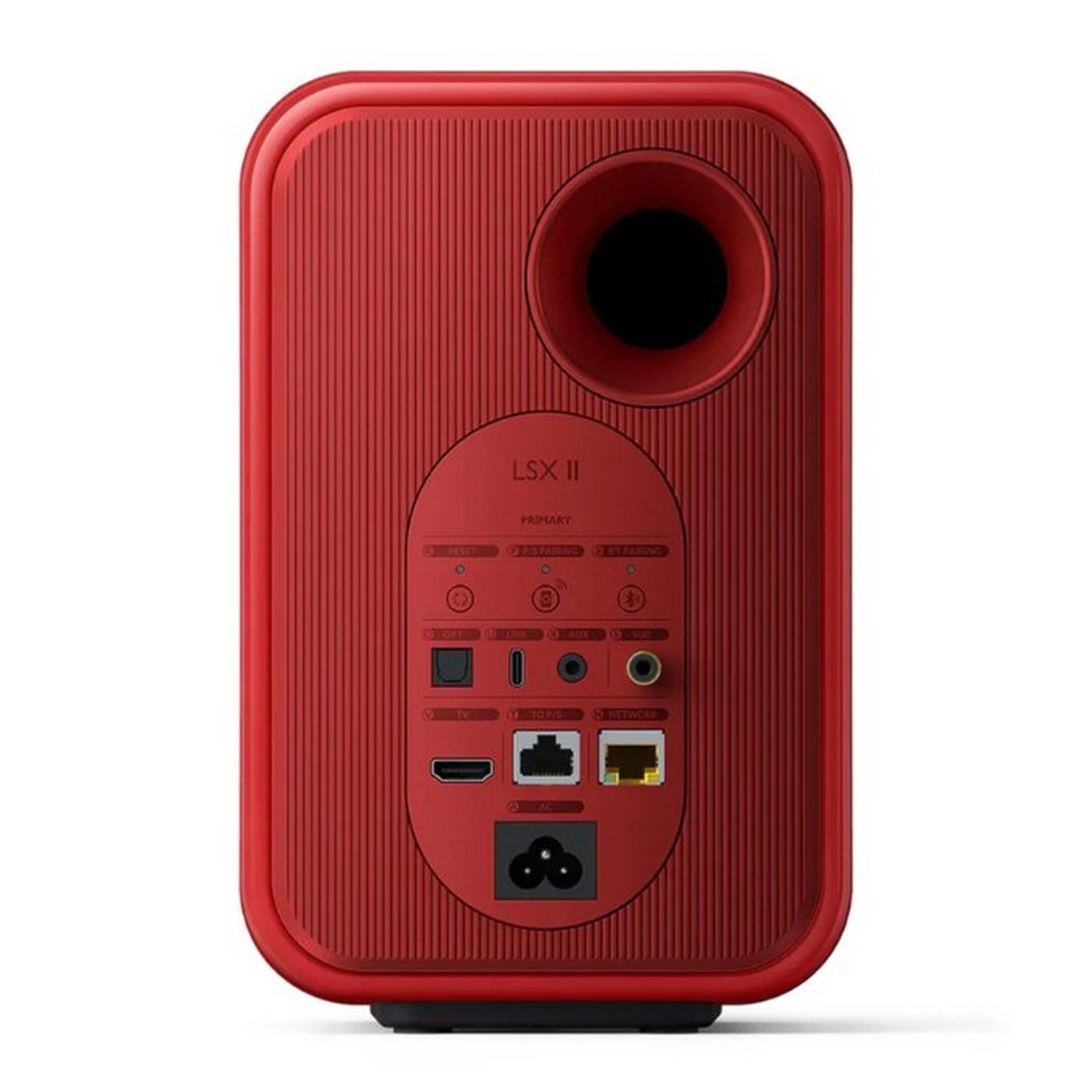 KEF LSX-11 Wireless Active HiFi Speakers, 200W, SP4041KB (UK) - Red