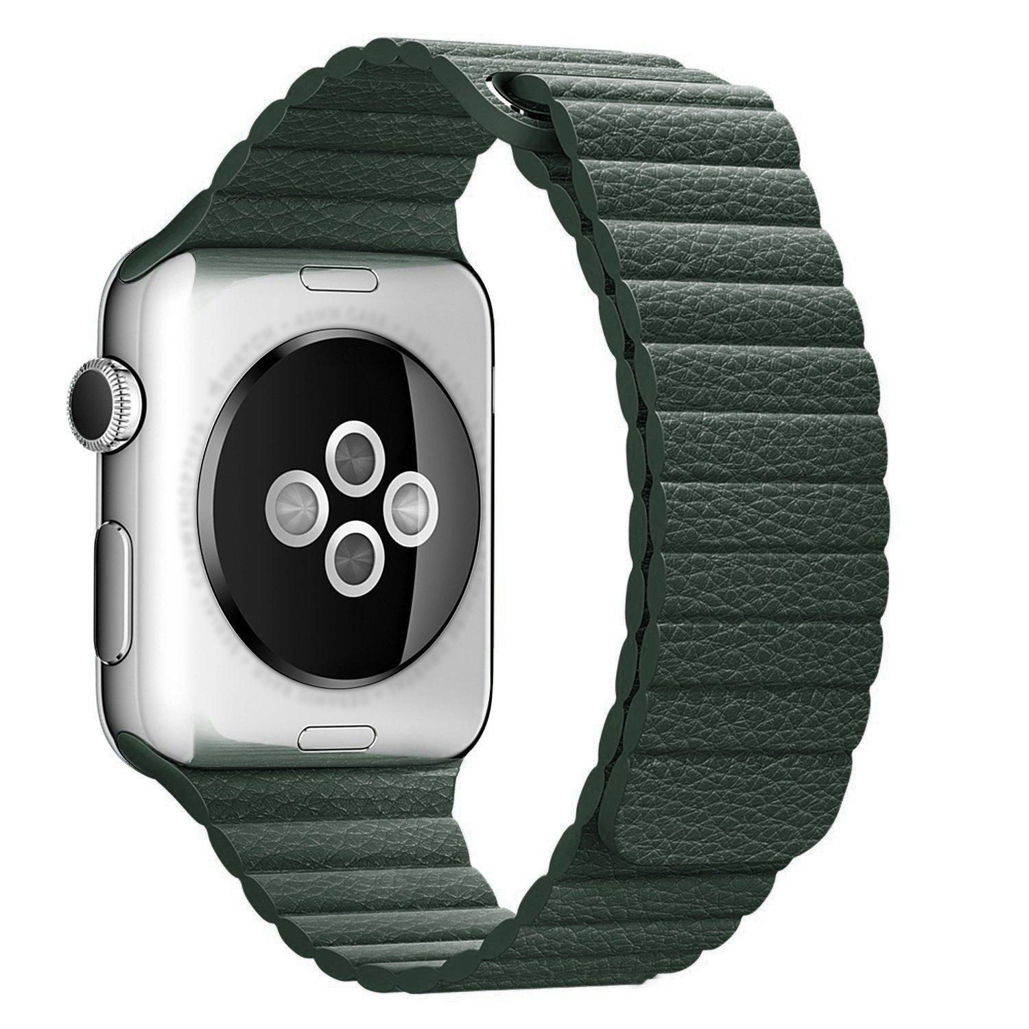EQ Magnetic Leather Strap For Apple Watch 45mm - Navy
