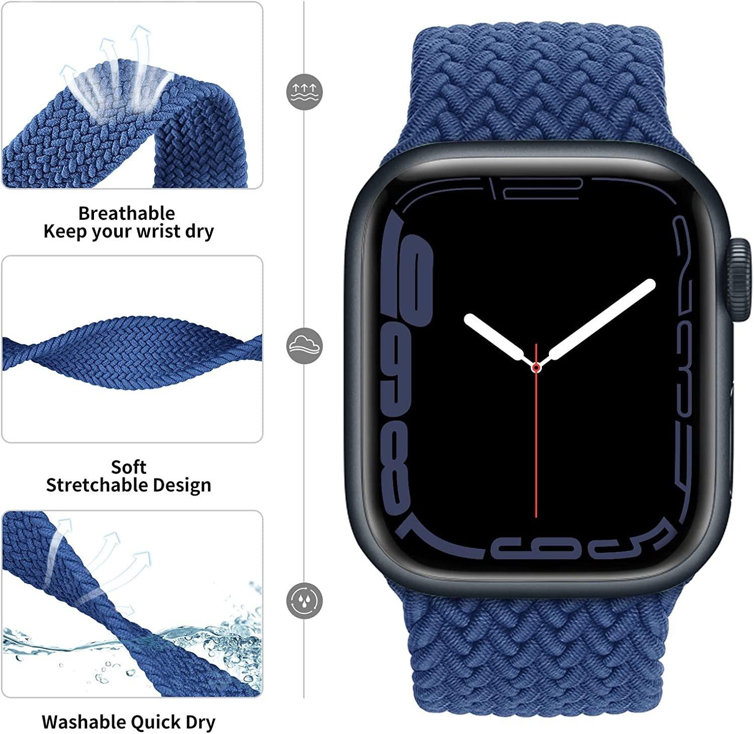 EQ Magnetic Nylon Woven Strap For Apple Watch 45mm - Blue