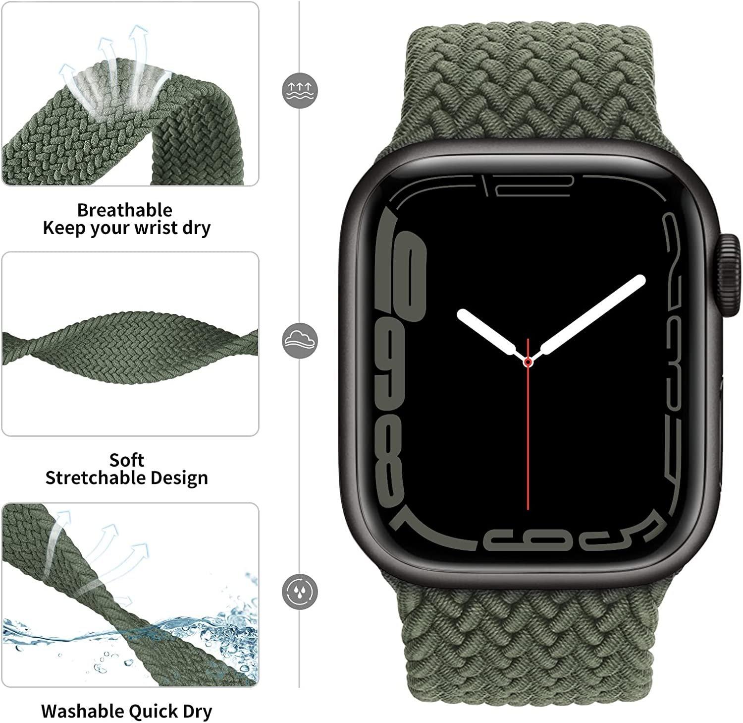 حزام نايلون المنسوج لساعة أبل 45 ملم من اي كيو - أخضر