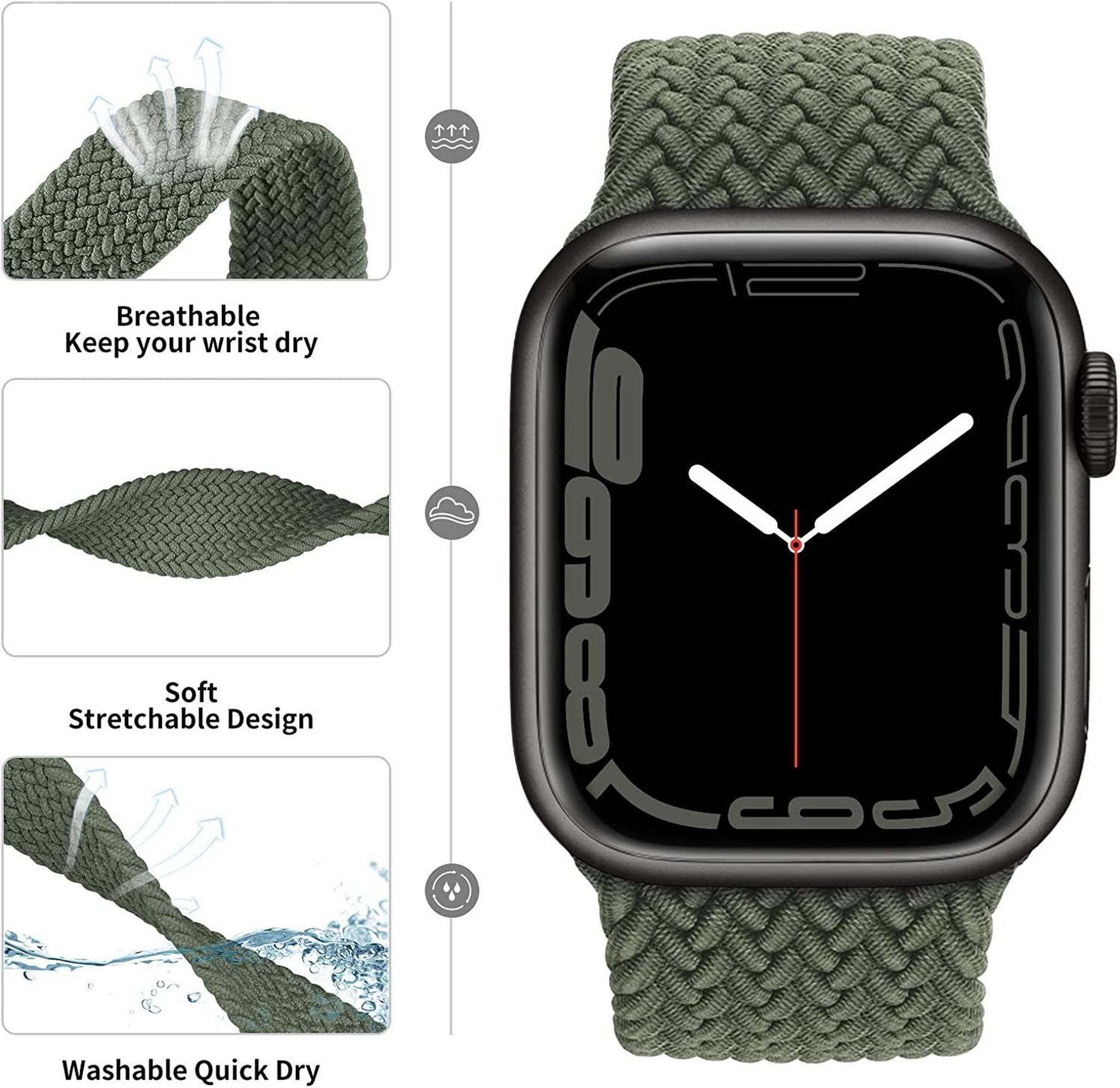 EQ Magnetic Nylon Woven Strap For Apple Watch 45mm - Green