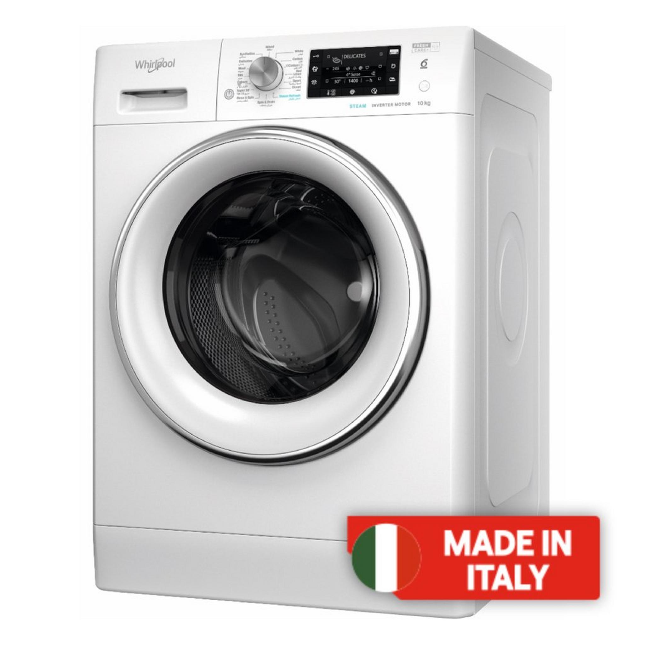 Whirlpool 10kg Front Load Washing Machine (FFD 10449 CV GCC) White