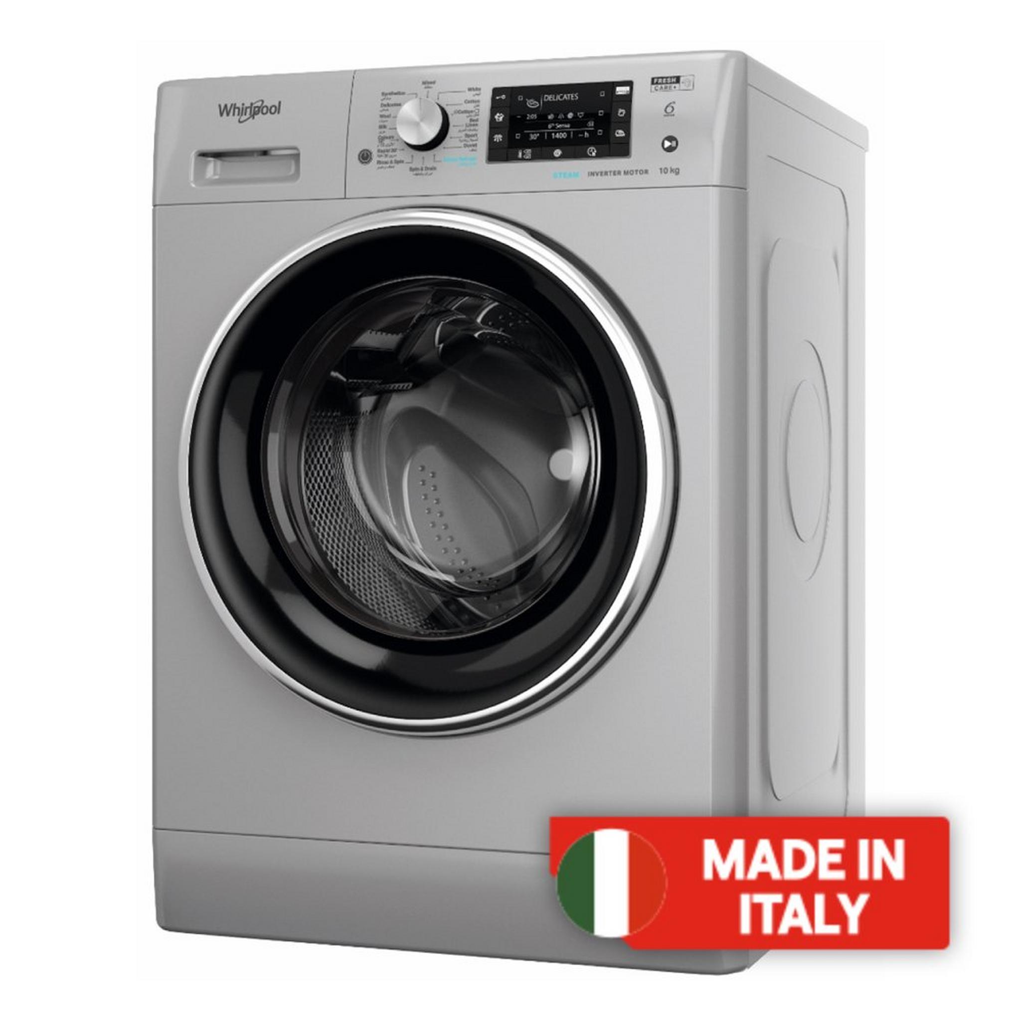 Whirlpool Front Load Washing Machine 10kg  FFD 10449 SBCV GCC - Silver
