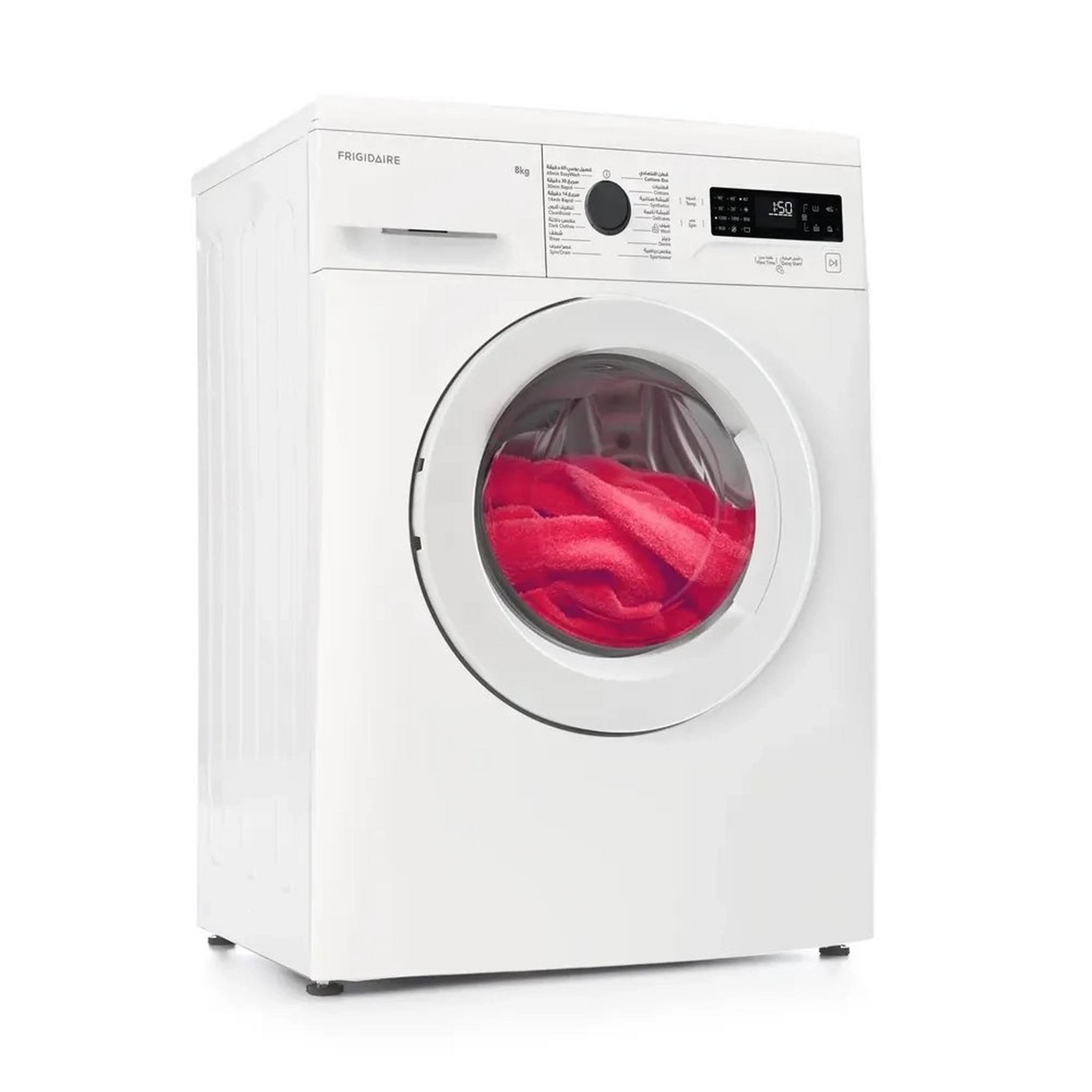 FRIGIDAIRE 8 KG Front Load Washing Machine, 1200 RPM, FWF824A5W - WHITE