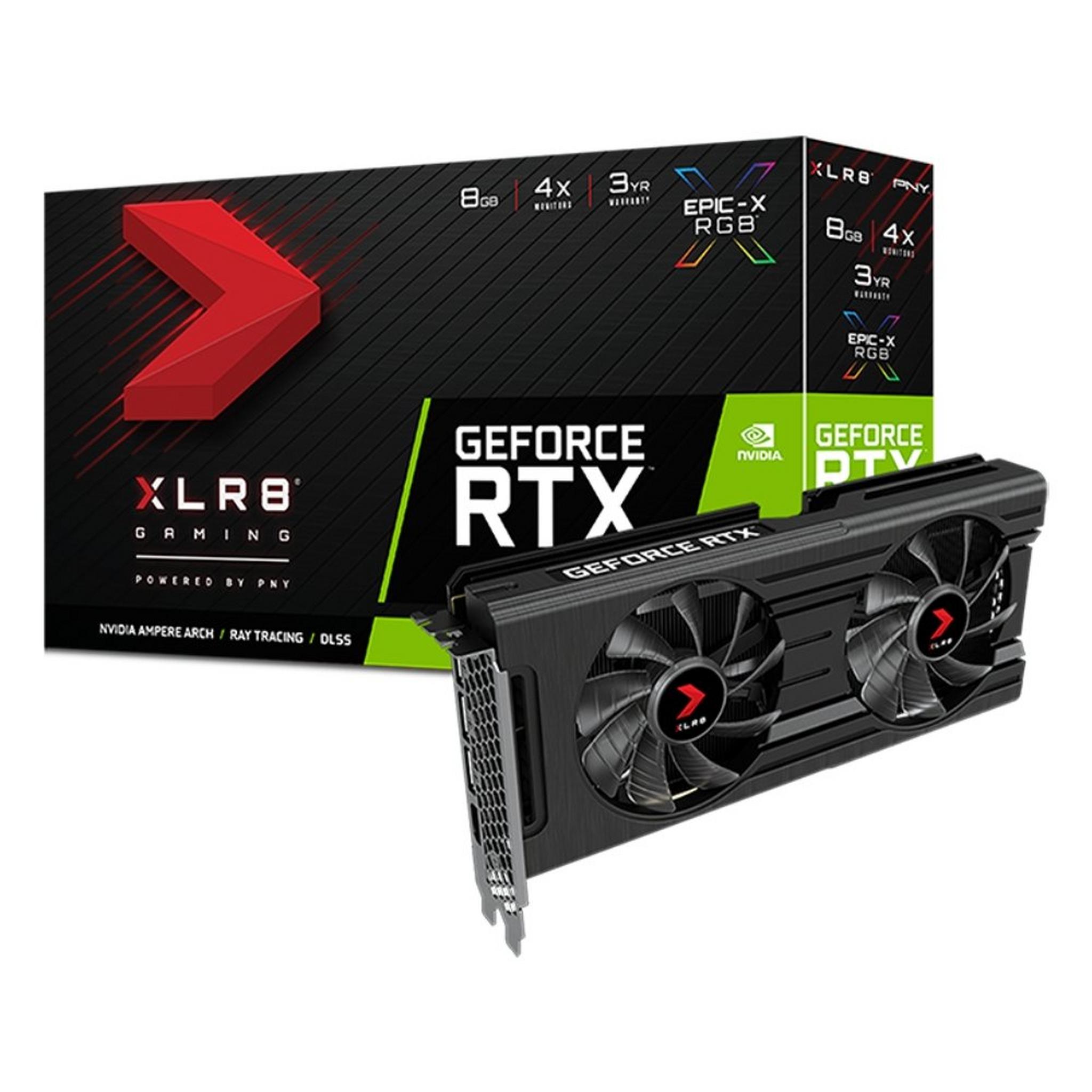 PNY GeForce RTX 3050 8GB XLR8 Gaming REVEL EPIC-X RGB Graphics Card - Dual Fan