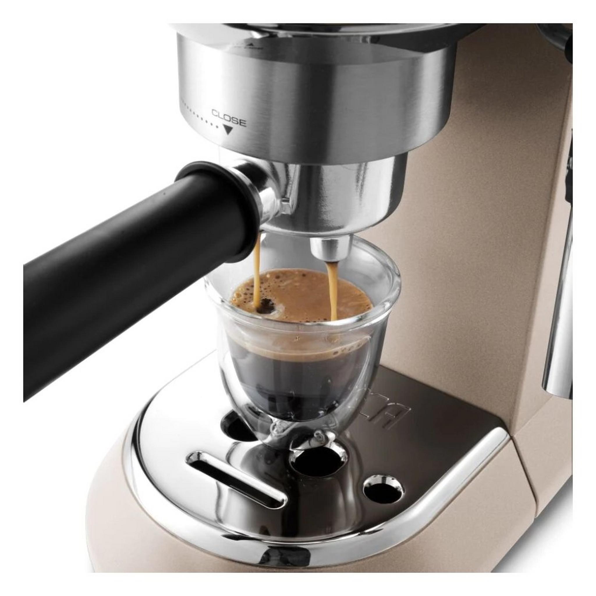 Delonghi Dedica Metallics Manual Espresso Makers, 1300W, 1.1L, EC785.BG - Beige