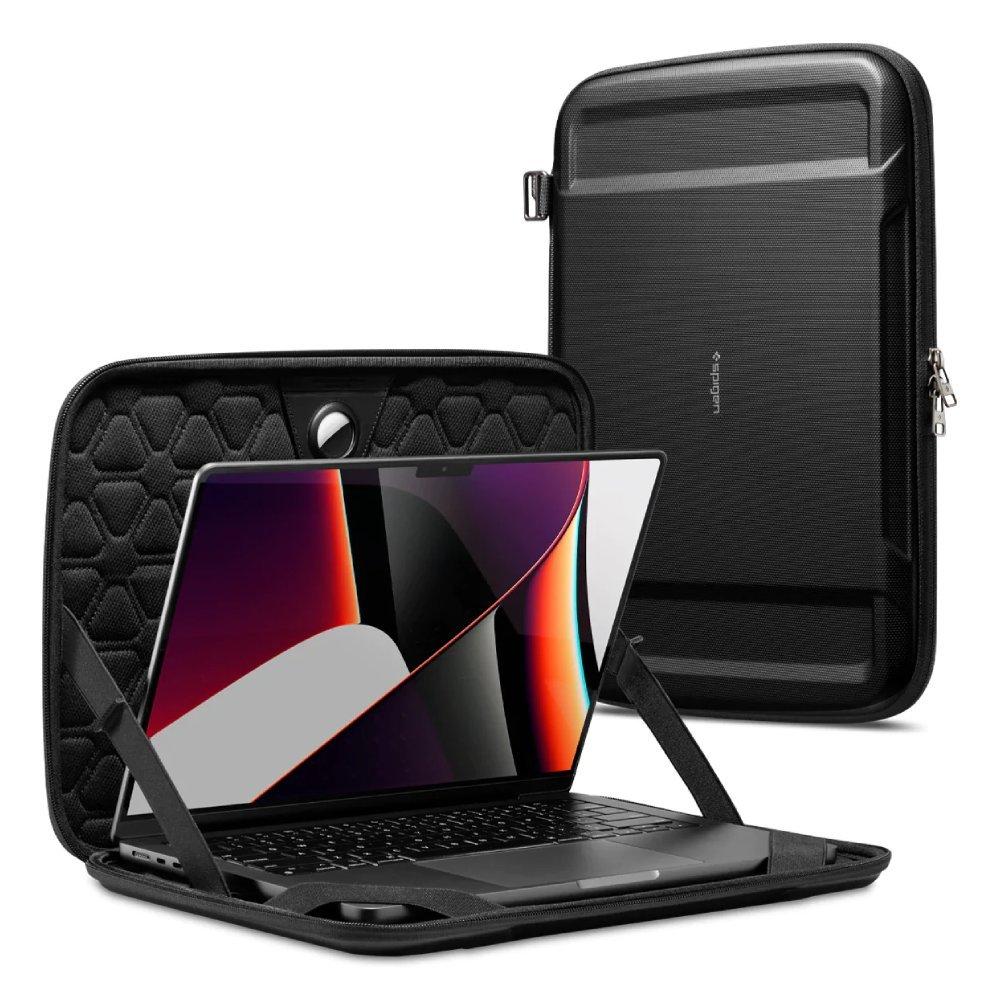 Buy Spigen rugged armor pro pouch for 14 inch macbook - black in Saudi Arabia