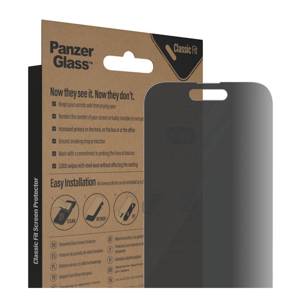 واقي الشاشة الزجاجي كلاسيك فيت لجوال ايفون 14 برو 6.1 بوصة من بانزر - برايفسي