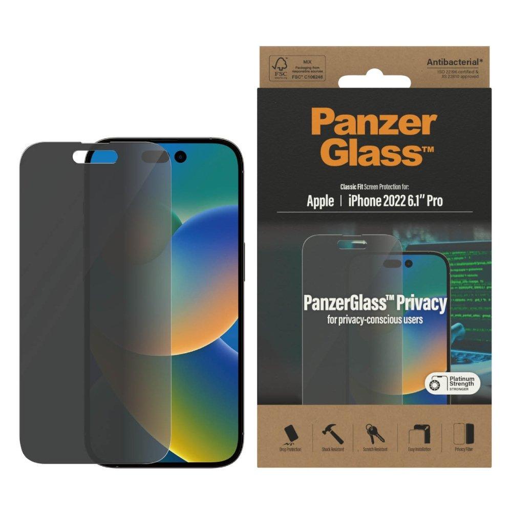 واقي الشاشة الزجاجي كلاسيك فيت لجوال ايفون 14 برو 6.1 بوصة من بانزر - برايفسي