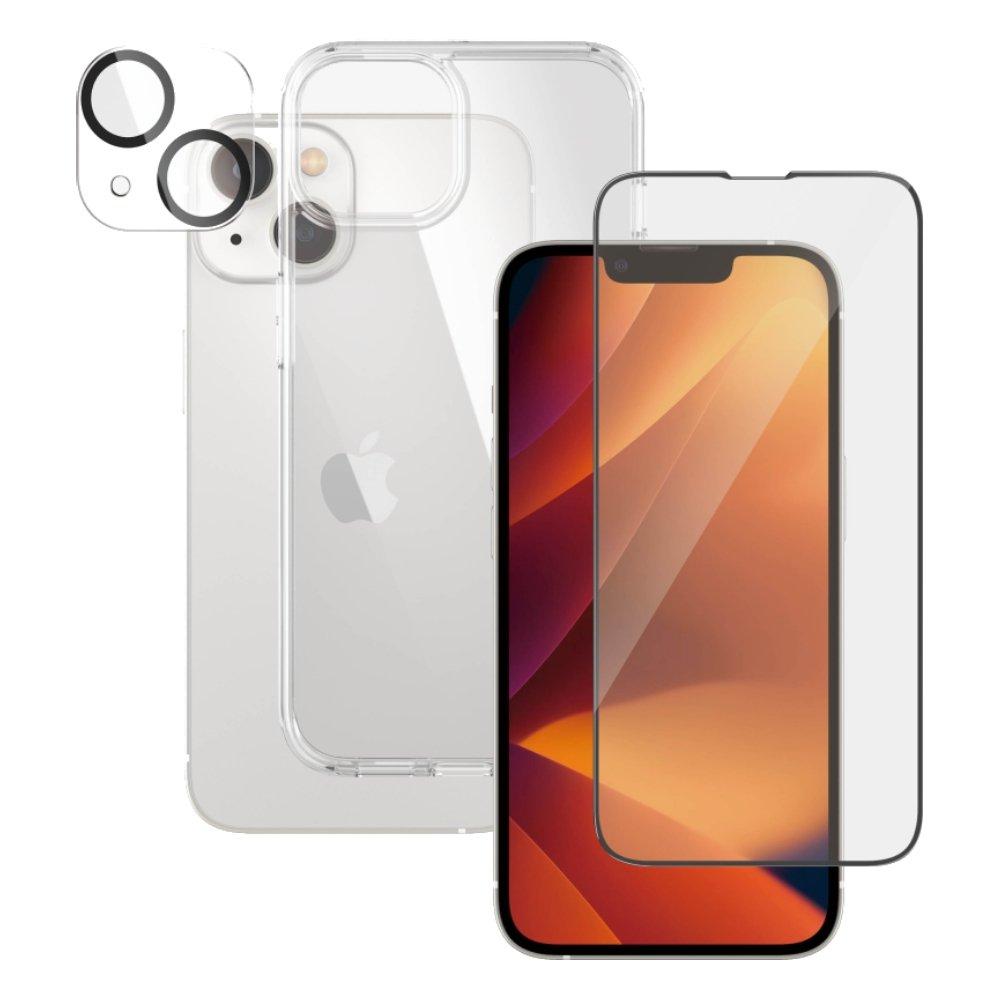 مجموعة واقي شاشة بانزر 3 في 1 آيفون 14 6.1 بوصة - شفاف
