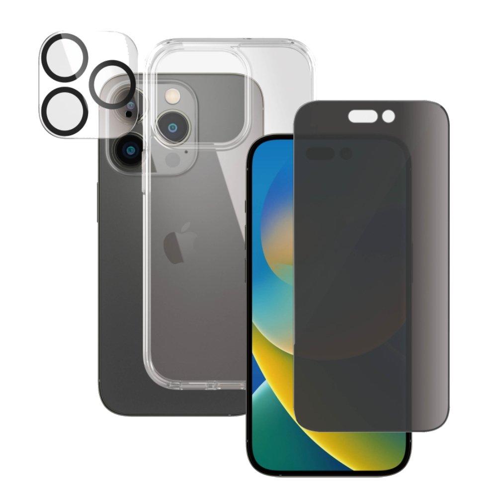 مجموعة واقي شاشة بانزر 3 في 1 آيفون 14 برو 6.1 بوصة - الخصوصية