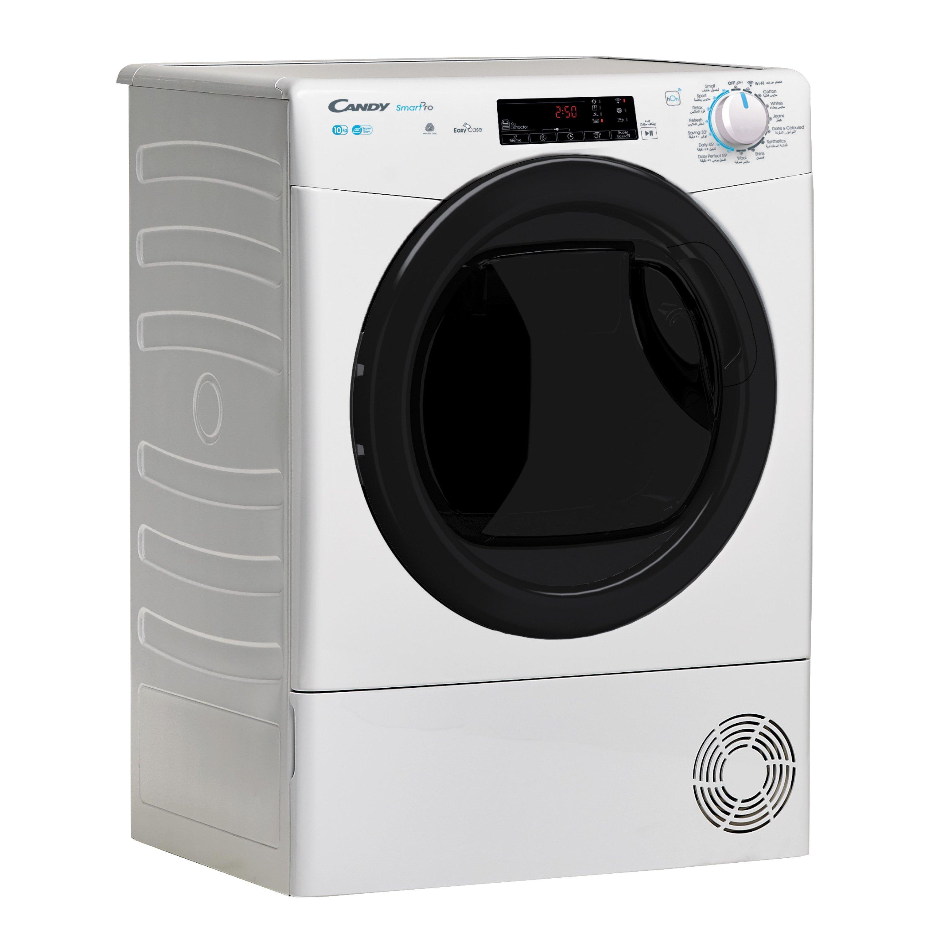 Candy 10kg Smart Pro Front Loading Condenser Dryer, Wifi + Bluetooth - White (CSOE C10TBE-19)