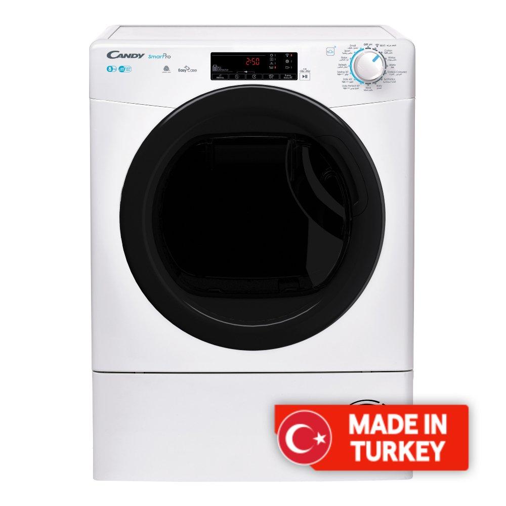 Buy Candy smart pro front loading condenser dryer, 8kg, csoe c8tbe-19 - white in Kuwait