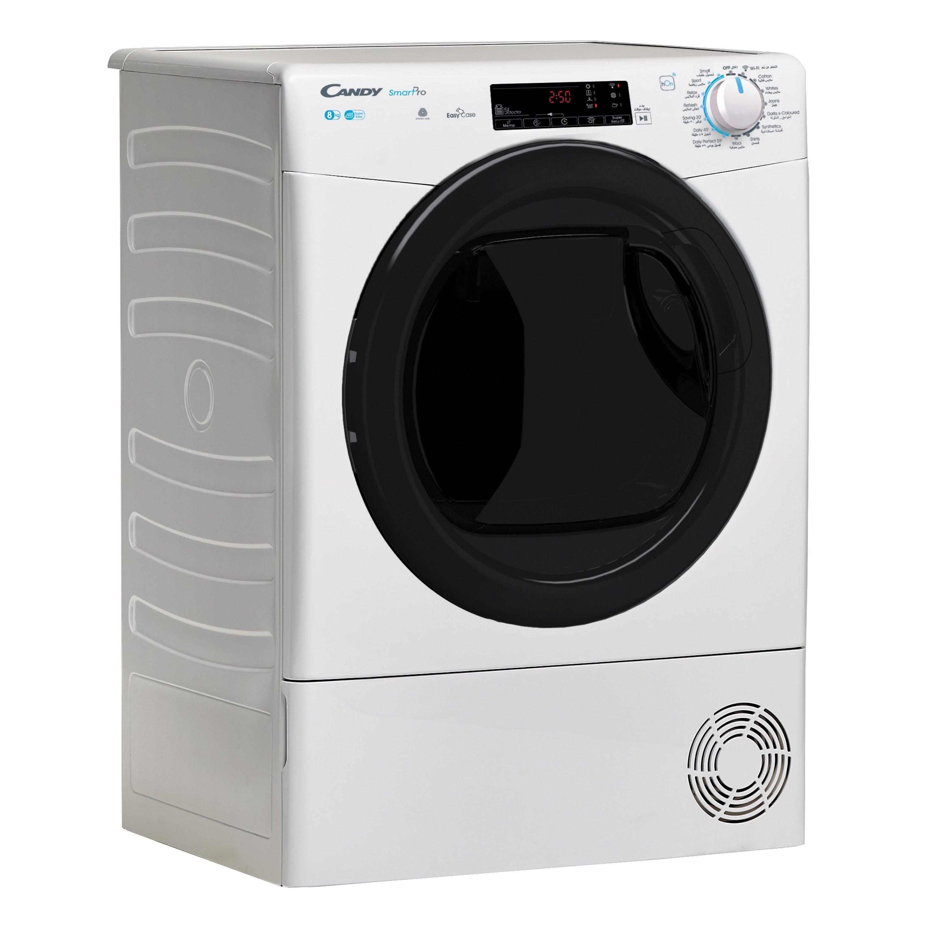 Candy 8kg Smart Pro Front Loading Condenser Dryer, Wifi + Bluetooth - White (CSOE C8TBE-19)