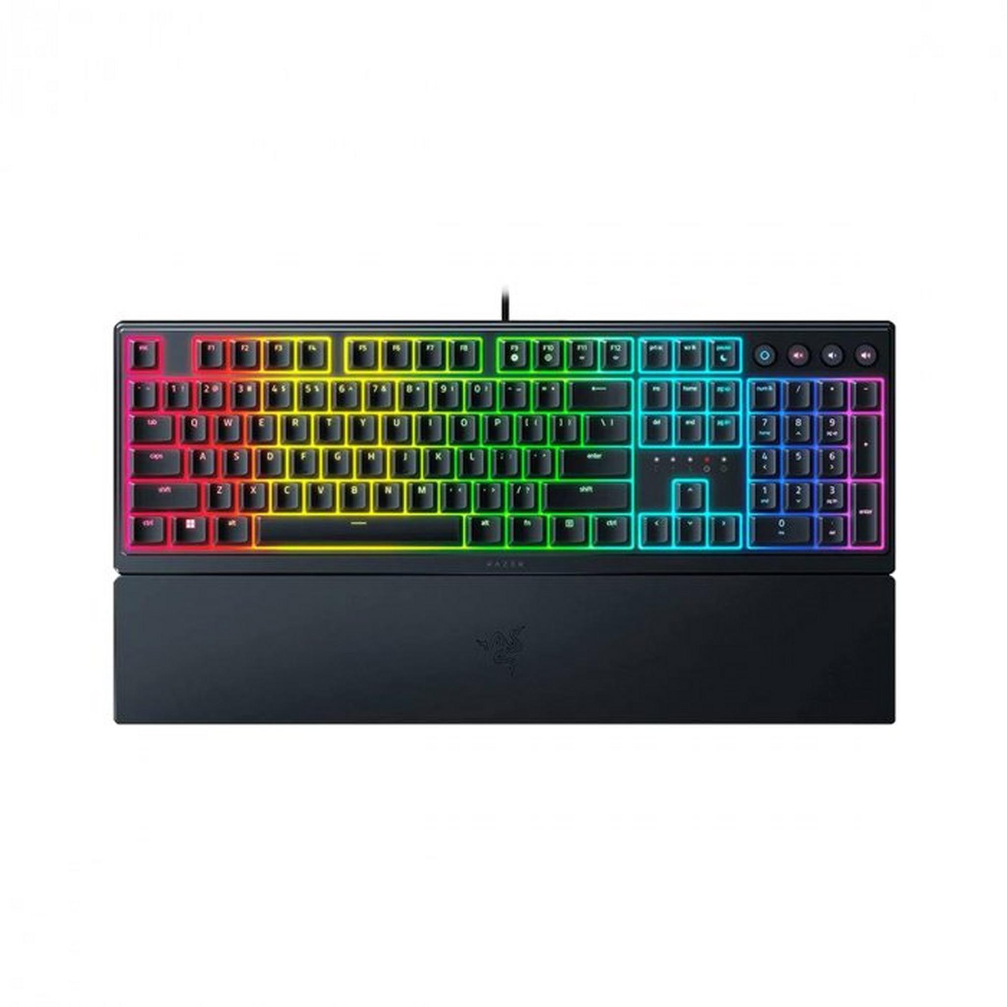 Razer Ornata V3 Low Profile Gaming Keyboard, RGB Lighting Zones, Silent Switches, RZ03-04460100-R3M1- Black