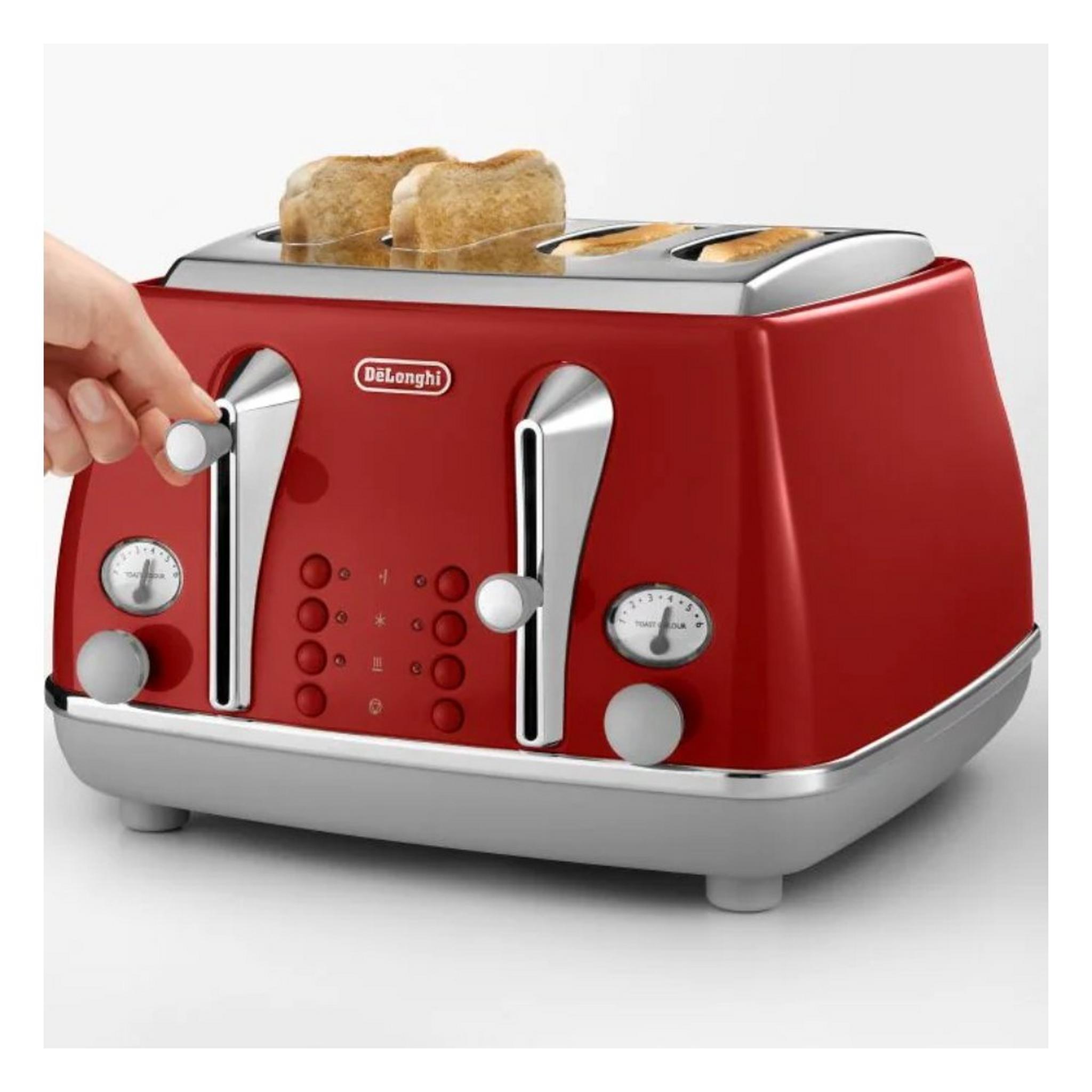 De'Longhi Icona Capitals 4 Slice Toaster Red