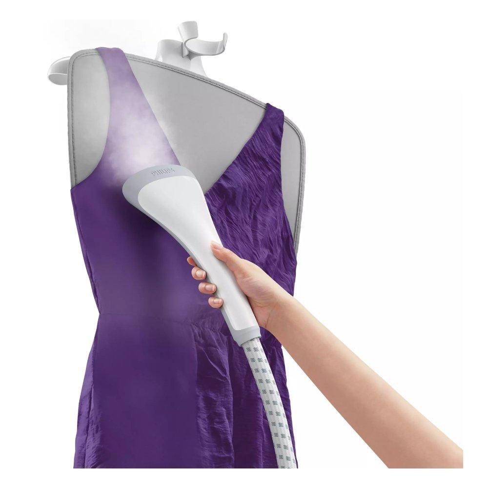 Philips Easy Touch Stand Steamer, 1800W, 1.4 Liters, GC487/86 - White/Grey