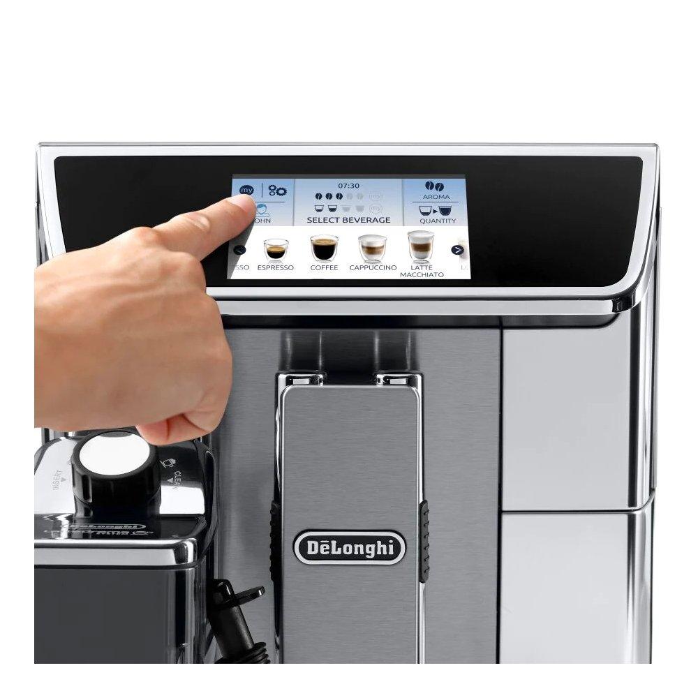 ماكينة تحضير القهوة اوتوماتيك بريما دونا ايليت من ديلونجي،  قدرة 1450 واط، سعة 2 لتر، 9DL ECAM650.75 - فضي