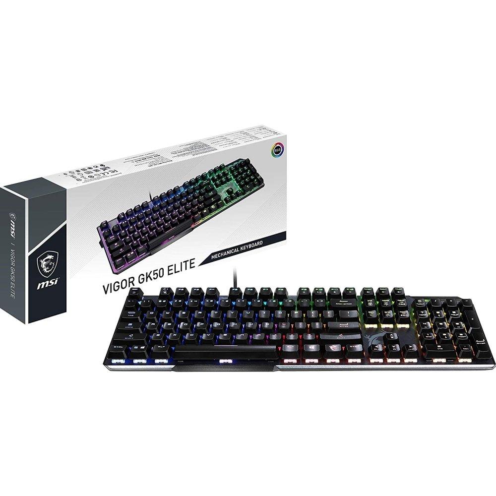 MSI Vigor GK50 Elite LL Mechanical, Kailh Blue Switches, RGB Mystic Light - Gaming Keyboard