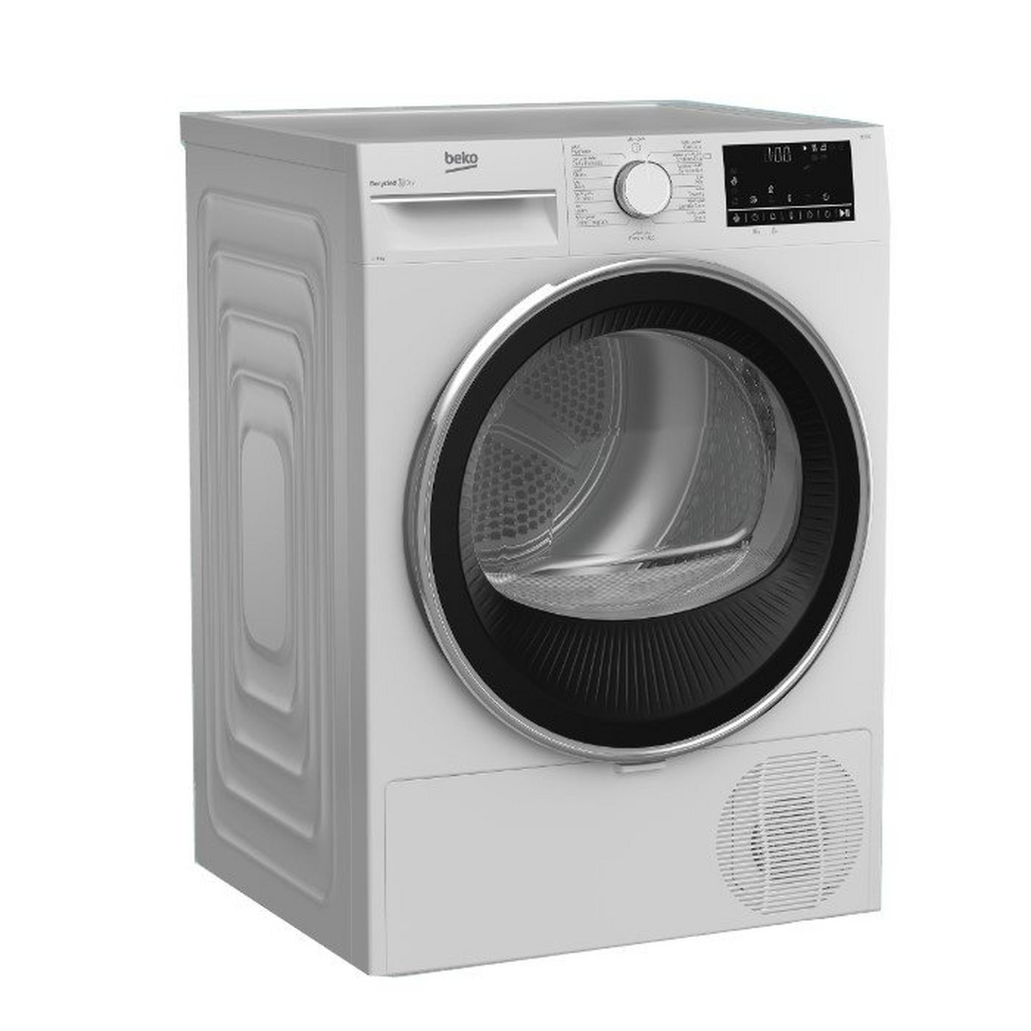 BEKO Front Load Condenser Dryer, 9 KG Capacity, 16 Programs, DC9W – White