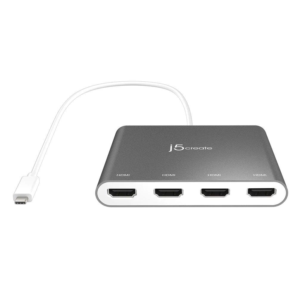 محول كرياتد J5 مهايئ متعدد الشاشات من USB-C إلى 4 منافذ HDMI