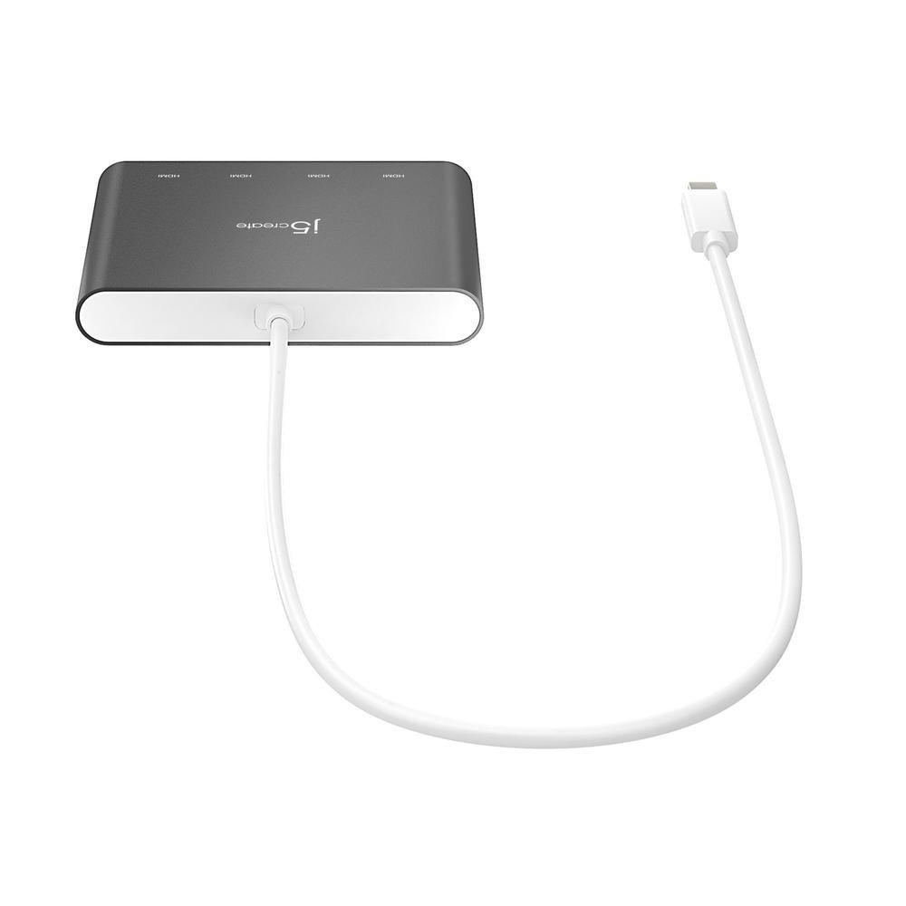 محول كرياتد J5 مهايئ متعدد الشاشات من USB-C إلى 4 منافذ HDMI