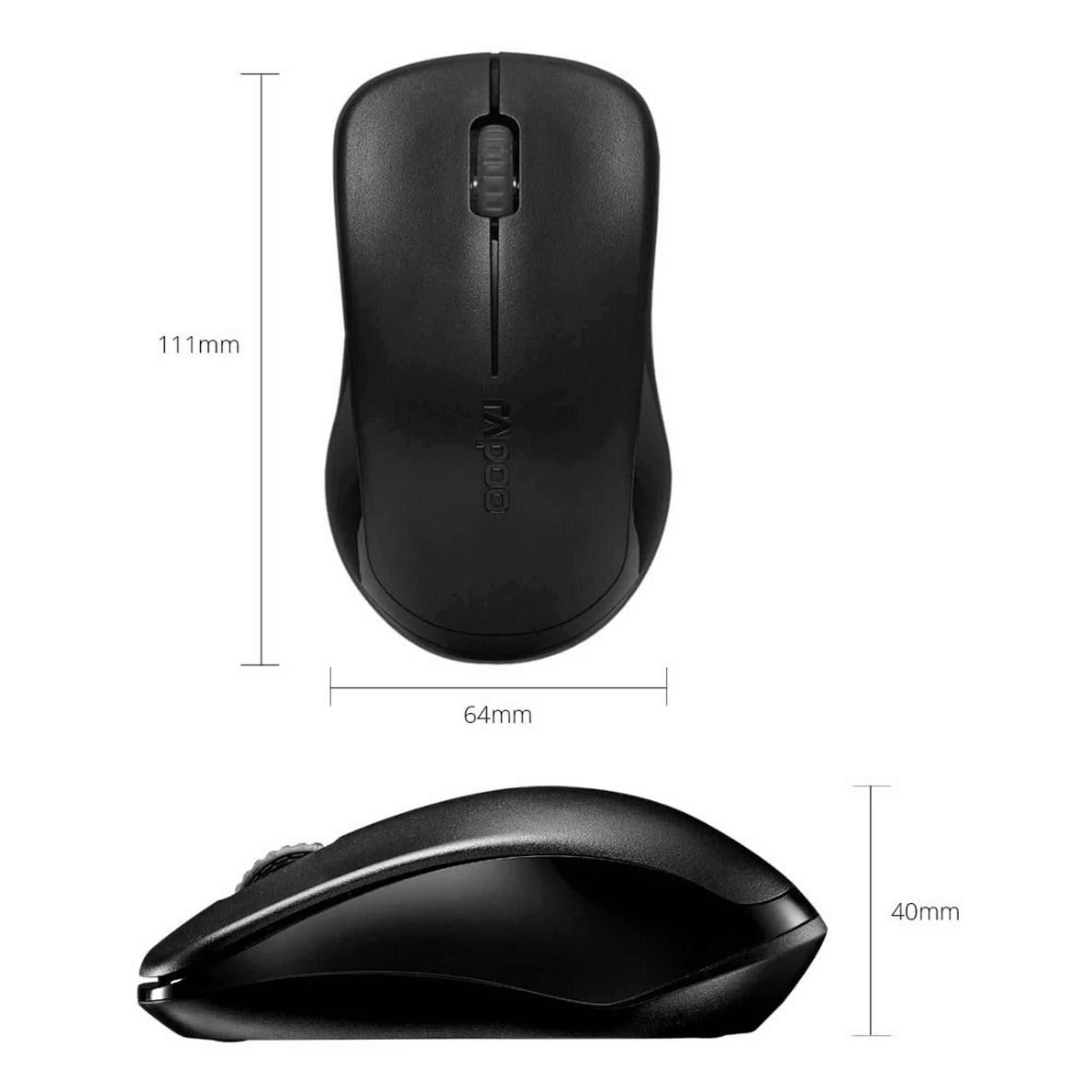 Rapoo 1620 2.4GHz Wireless Optical Mouse | Black