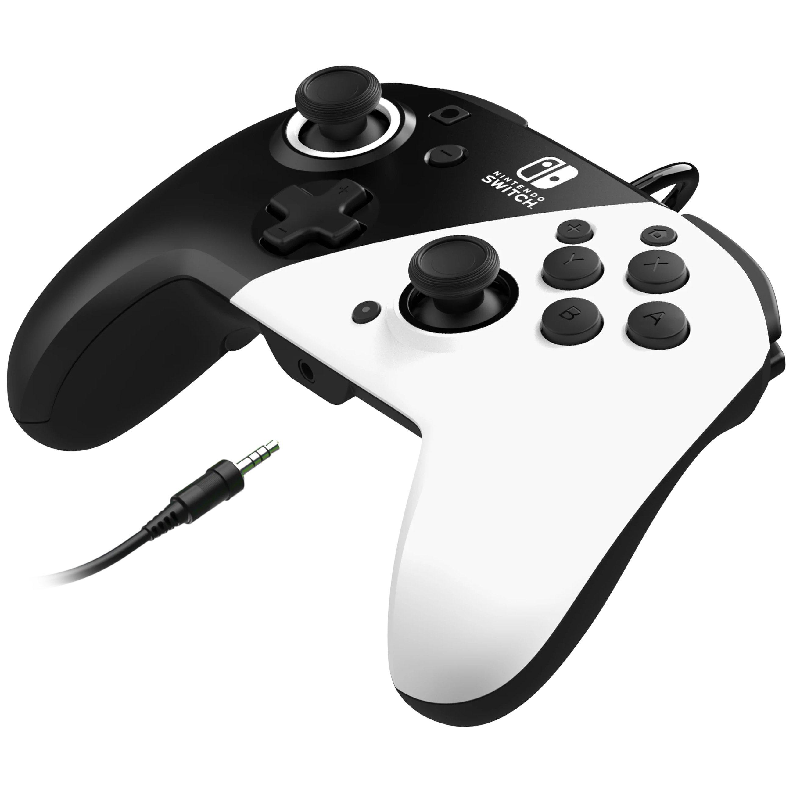 PDP Nintendo Switch Black & White Controller with Deluxe+ Audio