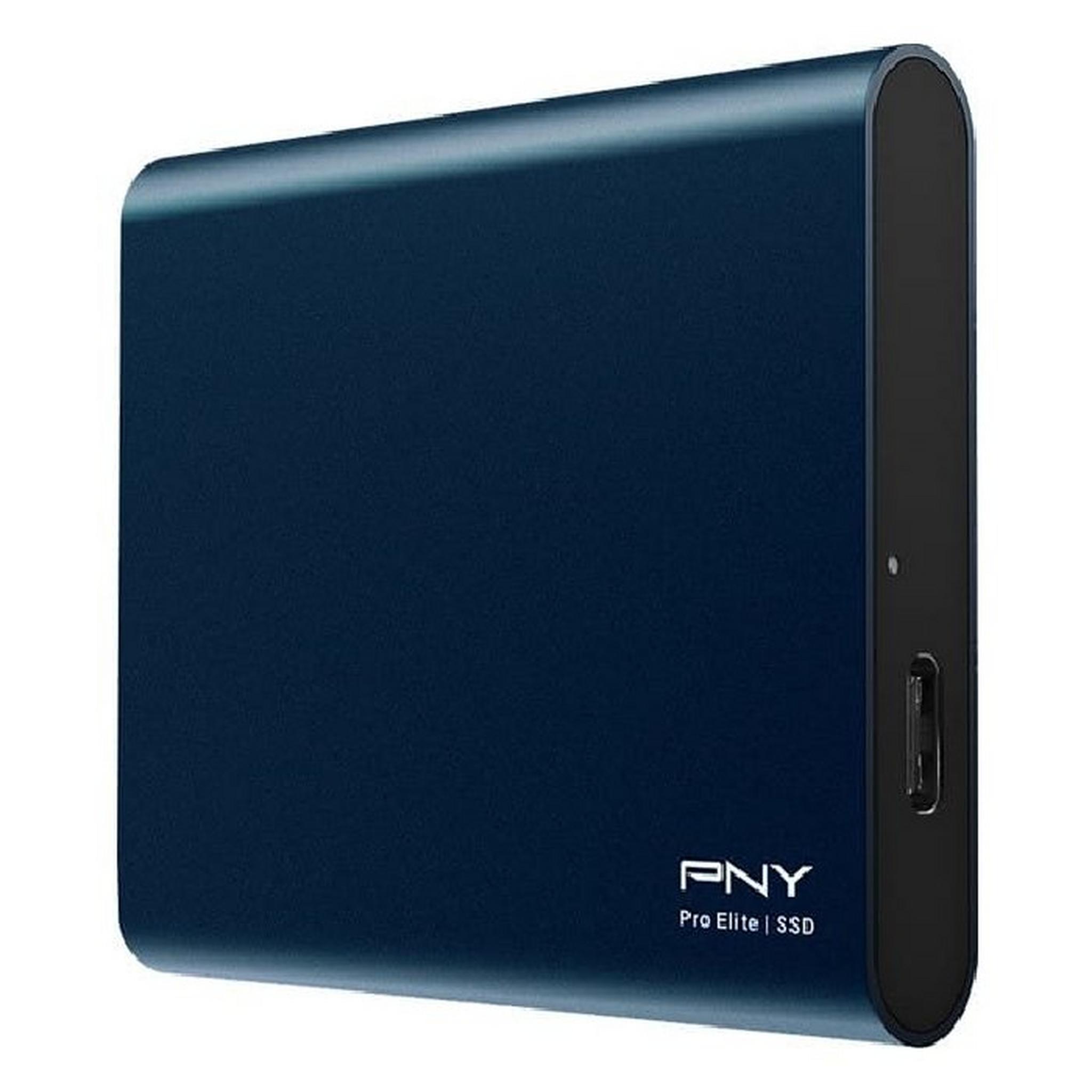 PNY Pro Elite SSD, USB 3.2 Gen2, 1 TB, PSD0CS2060NB - Blue