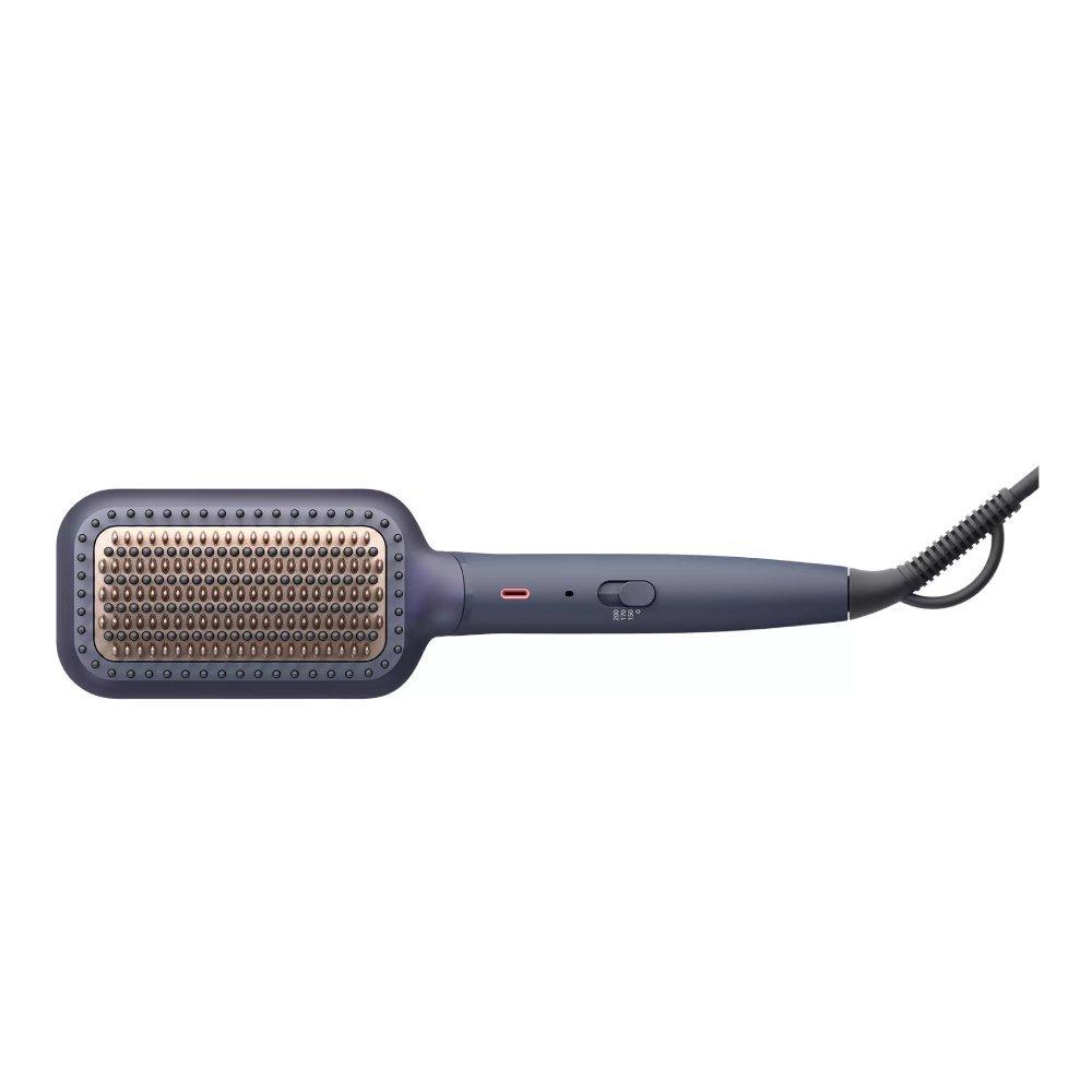 Philips 5000 Series Heated Straightening Brush with Ionic Care for Shiny, Smooth and Frizz-Free Hair - 150, 170 & 200°C, BHH885/03 - Blue 