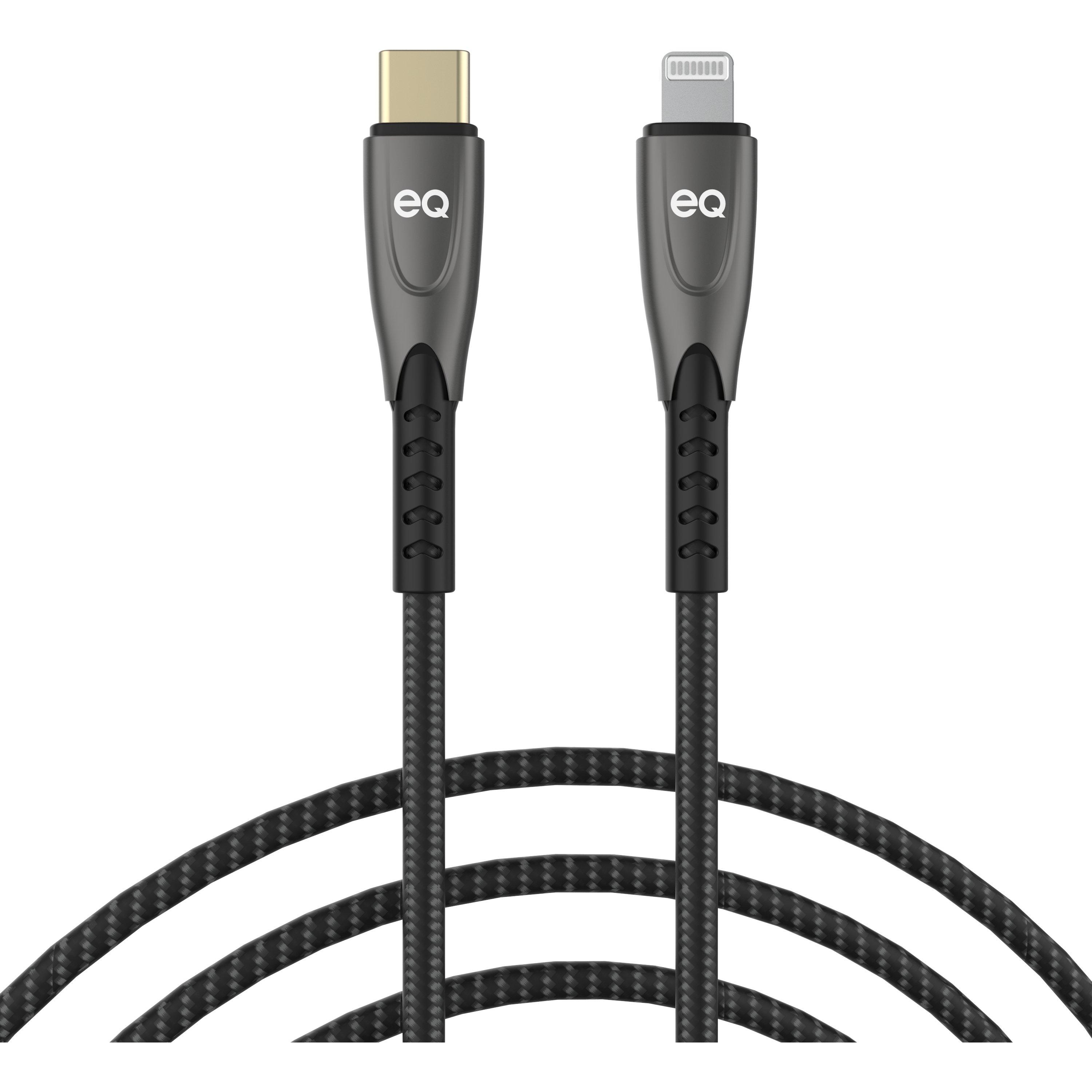 Buy Eq usb-c to lightning 1m super cable - black in Kuwait