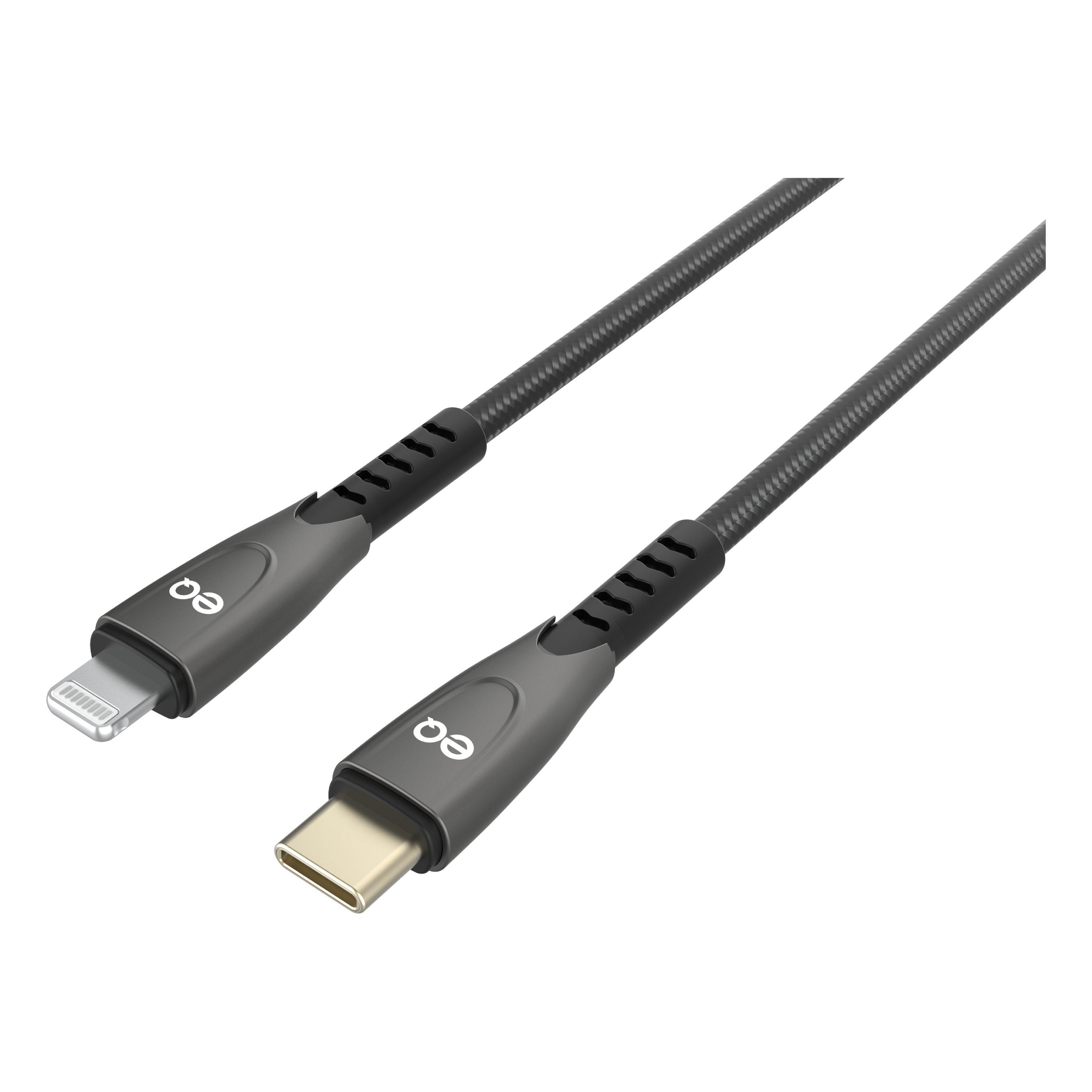 EQ USB-C to Lightning 1m Super Cable - Black